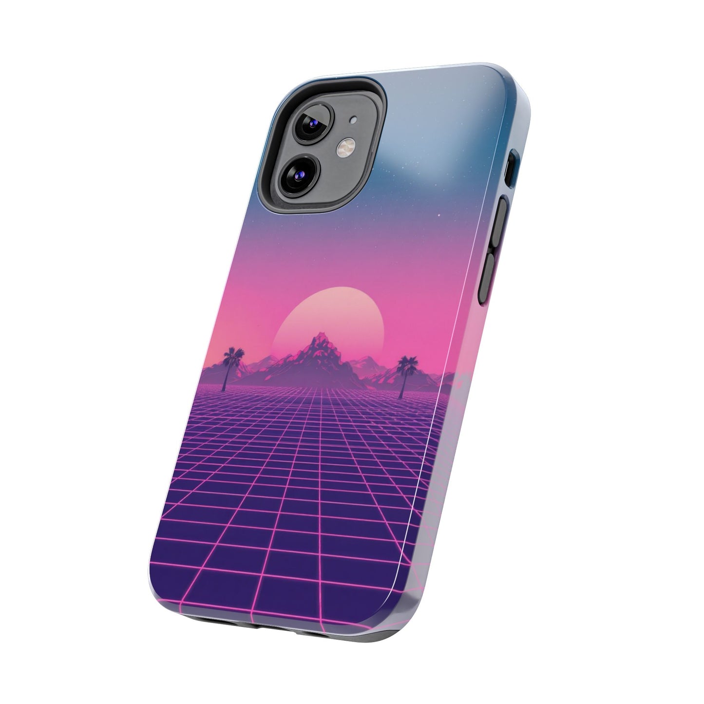 Retro Aesthetic Tough Phone Case - Vibrant Sunset Design