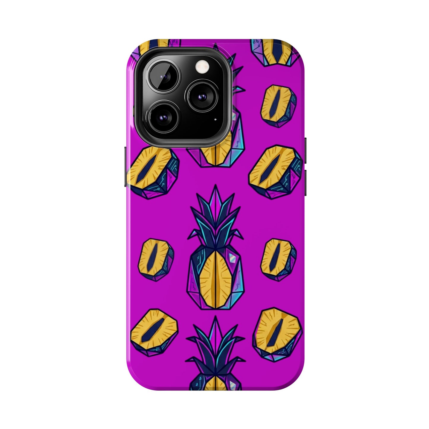 Cyberpunk Origami Pineapple iPhone Case
