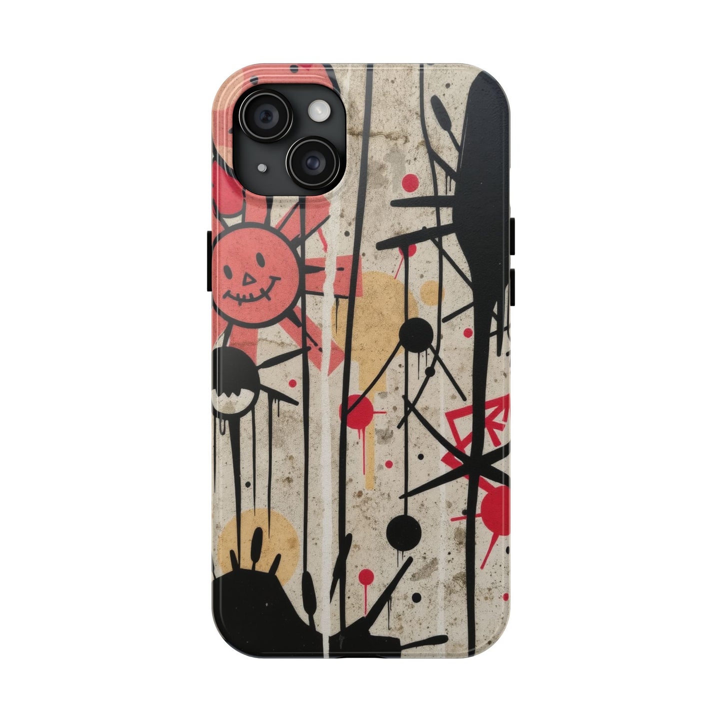 Artistic Tough Phone Case - Abstract Fun Grafitti Design for Protective Style - for iPhone