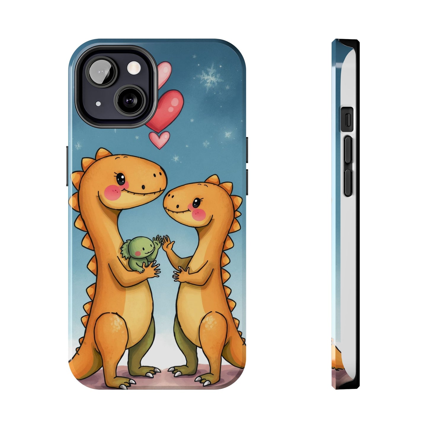 Dino Love Tough Phone Case - Cute & Durable Design for Kids & Parents