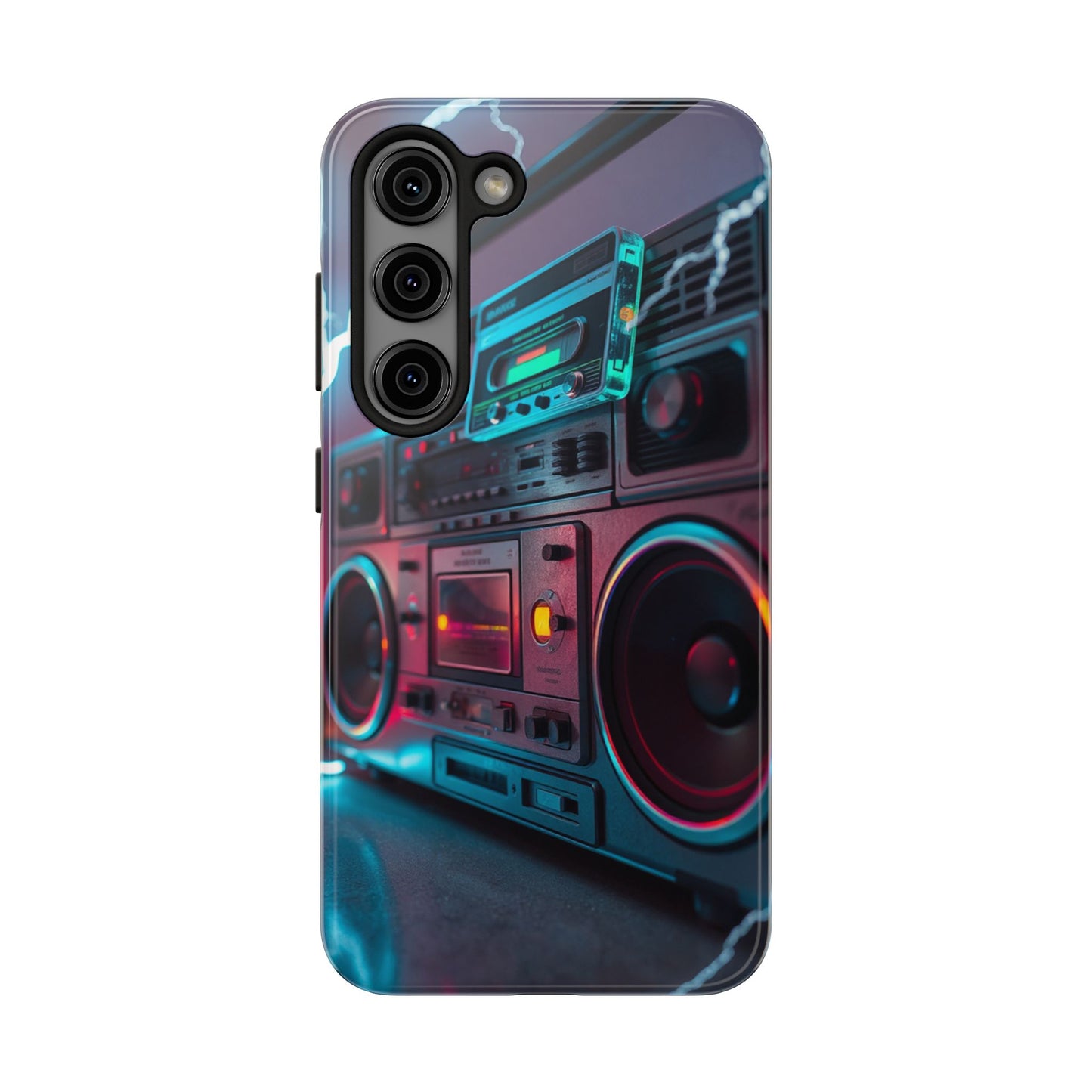 Retro Boombox Tough Phone Case – Vibrant Protection for Music Lovers
