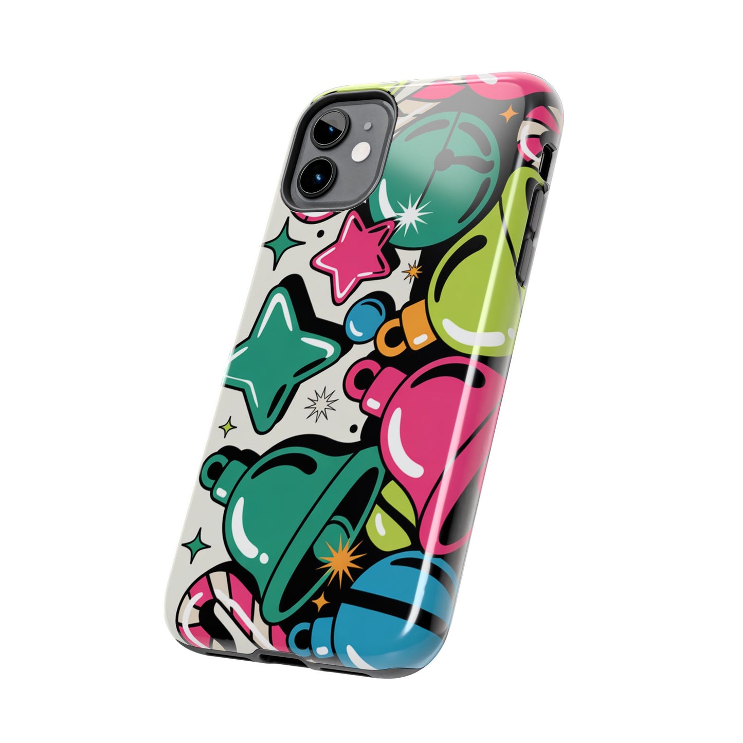 Retro 90's Colorful Bell Pattern Tough Phone Case for iPhones