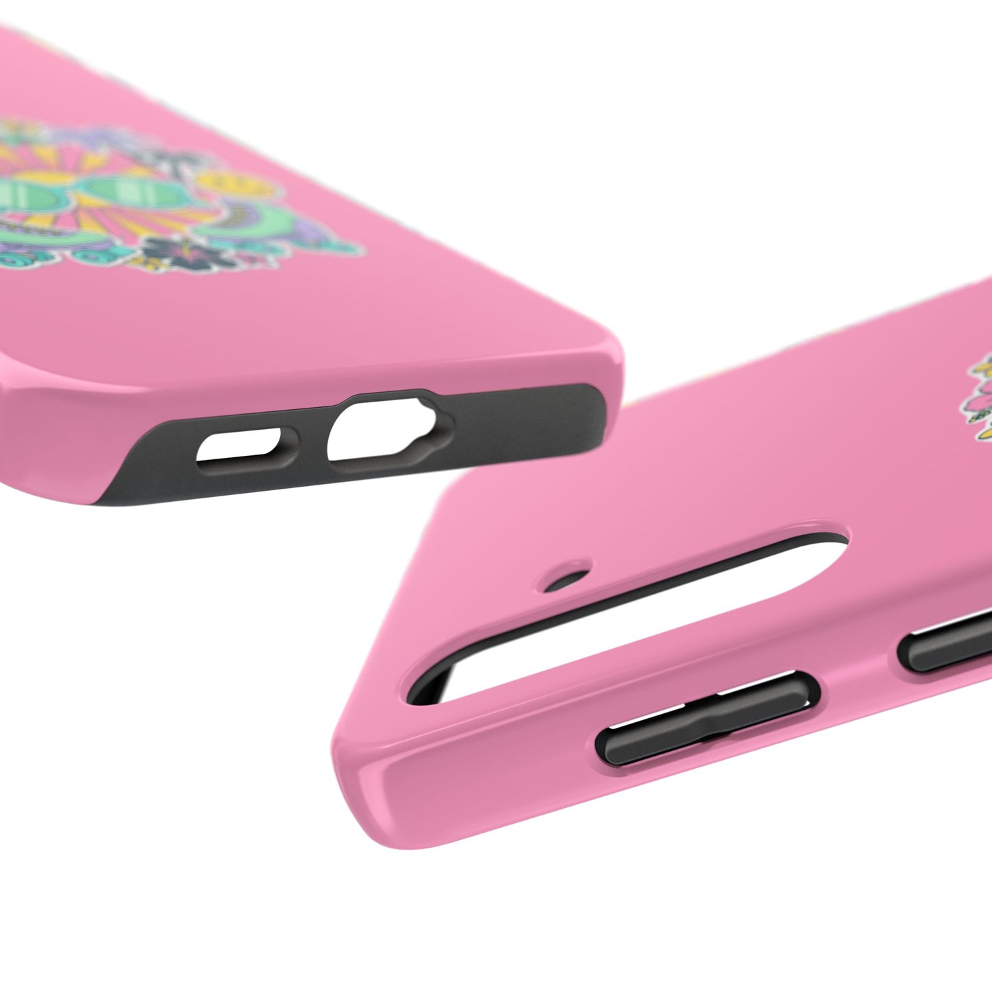 Retro Summer Phone Case — Y2K Palm Trees, Roller Skates & Smiley Collage