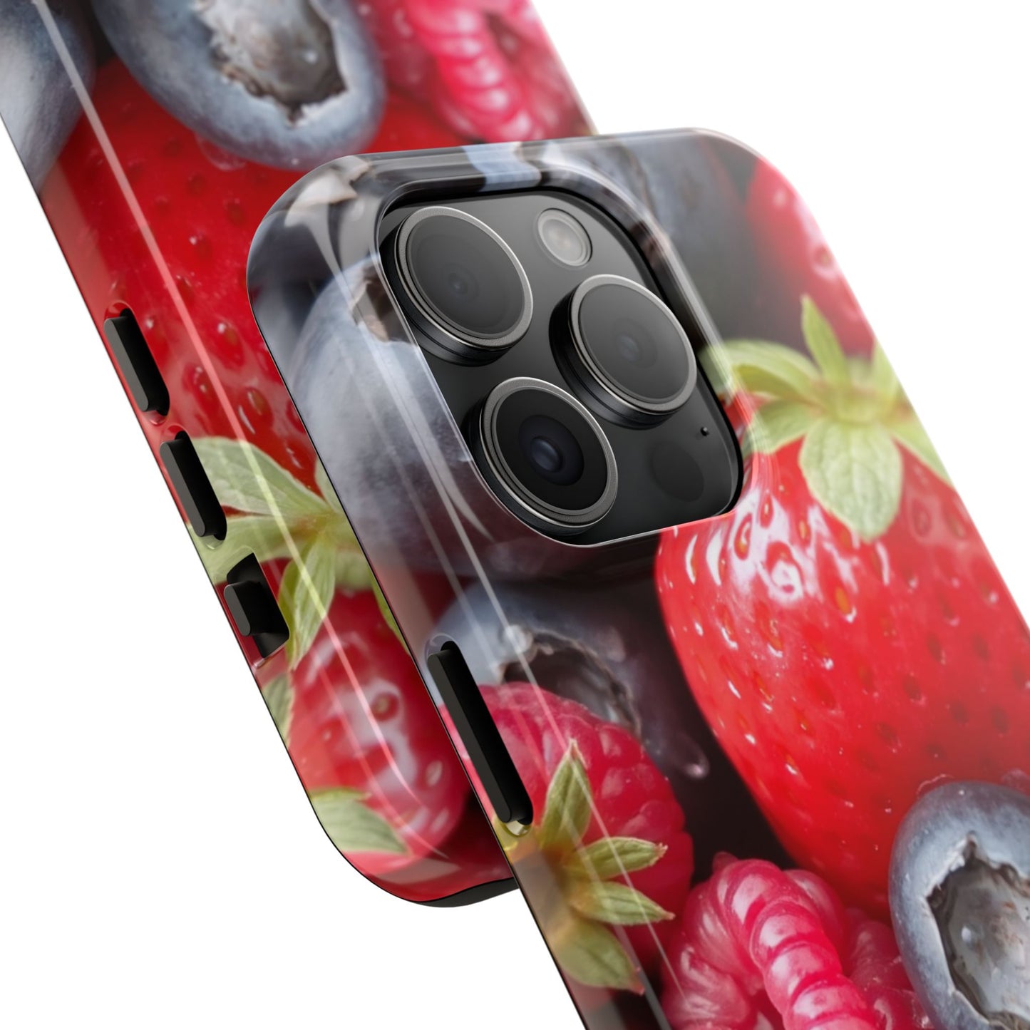 Fruit-Themed Tough Phone Case - Berry Burst Design