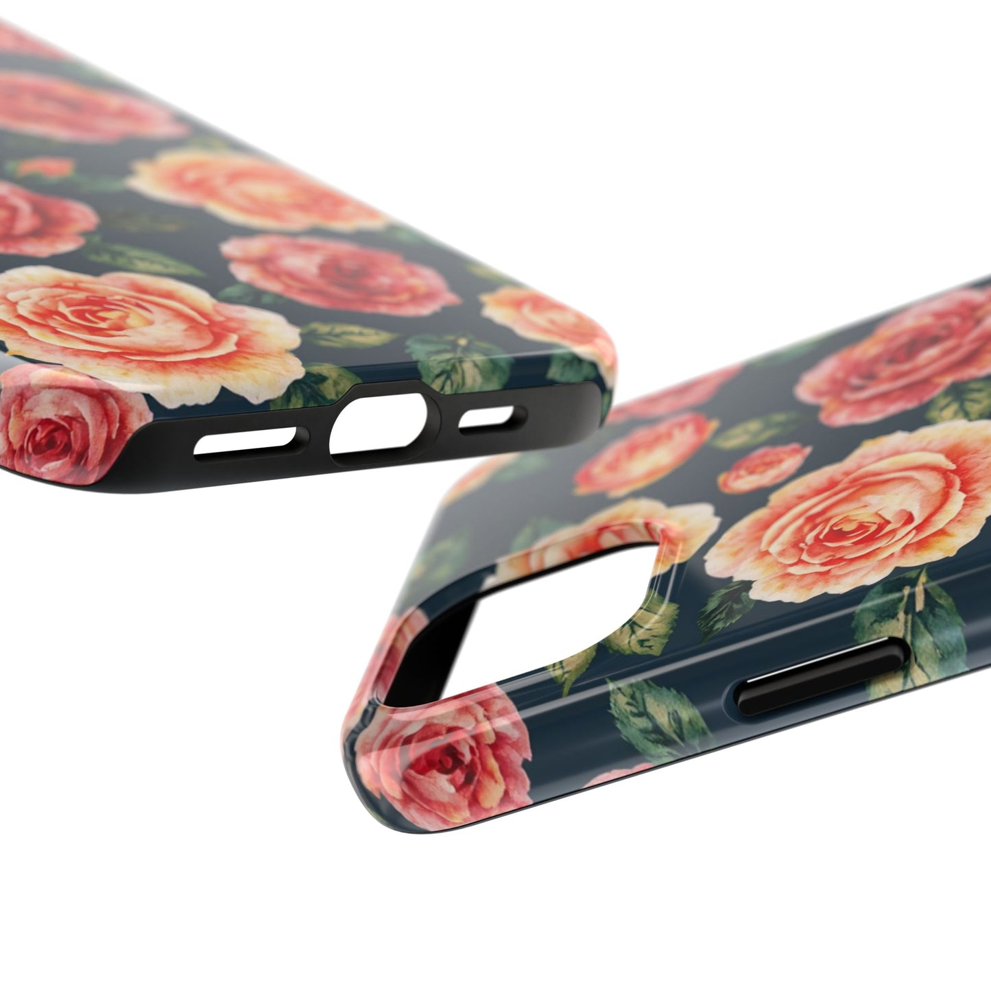 Floral Tough Phone Cases - Durable & Stylish New Age Rose Design - for iPhone