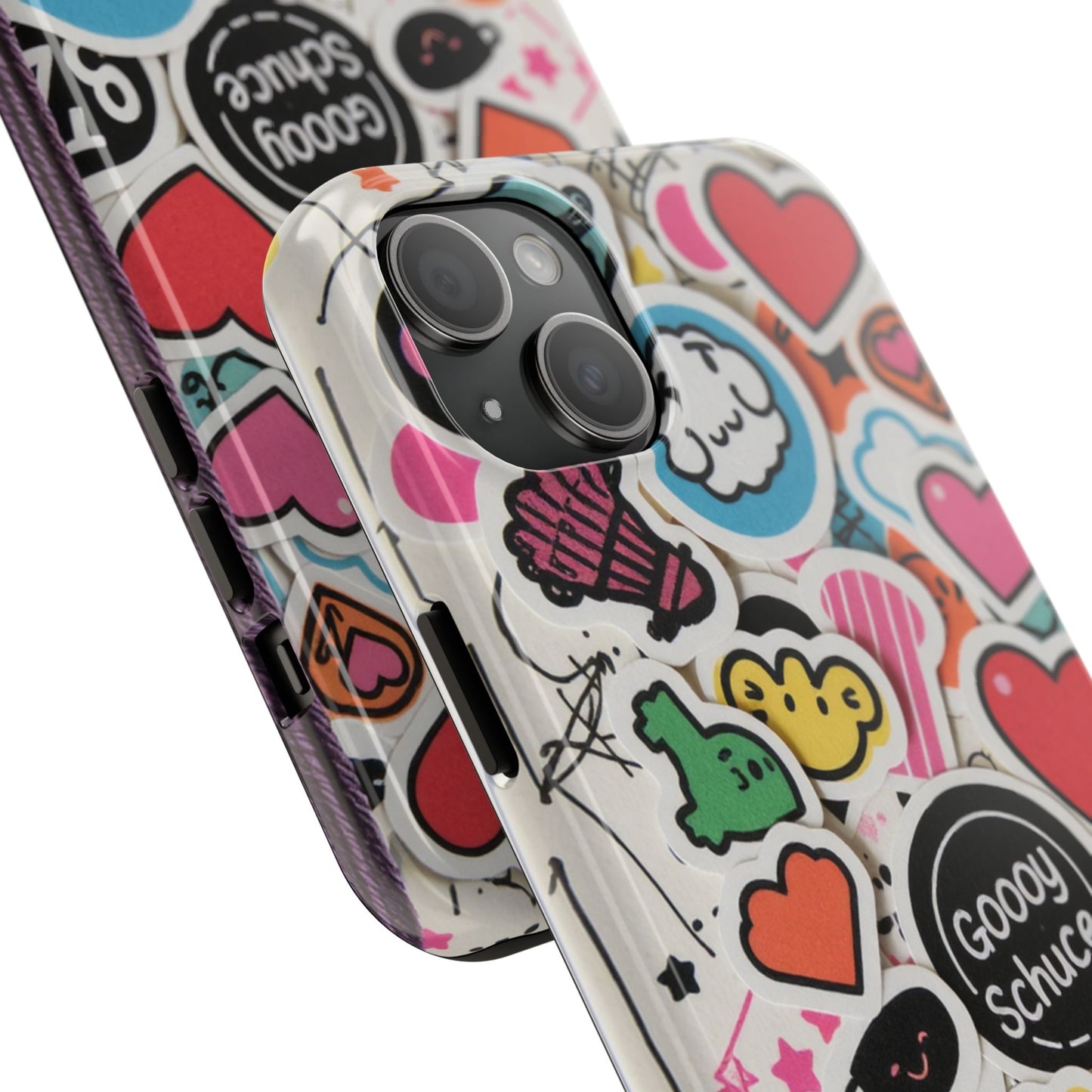 Colorful Stickers Phone Case - Fun & Trendy Tough Phone Cases