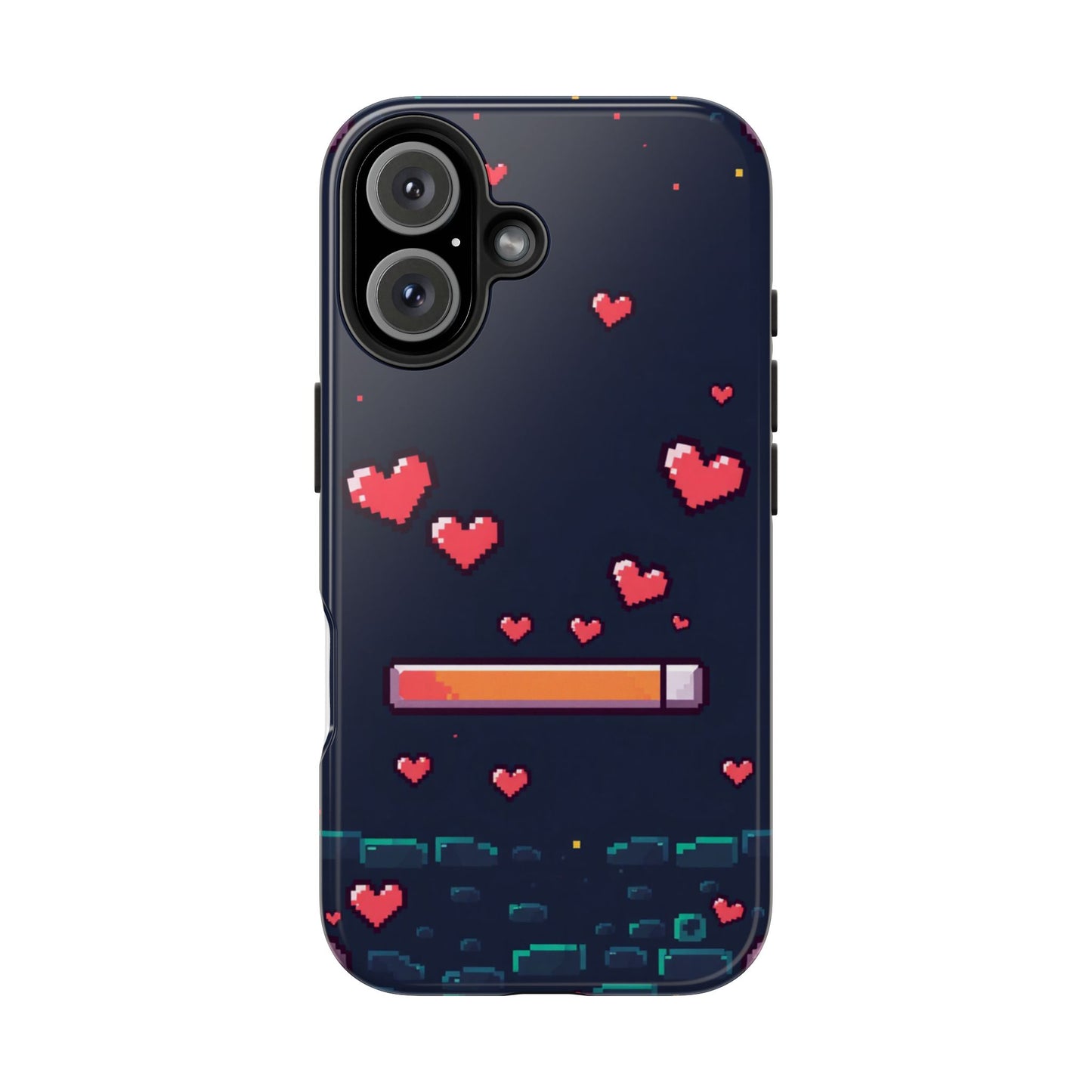 Pixel Heart Tough Phone Case - Retro Gamer Style for Valentine's Day