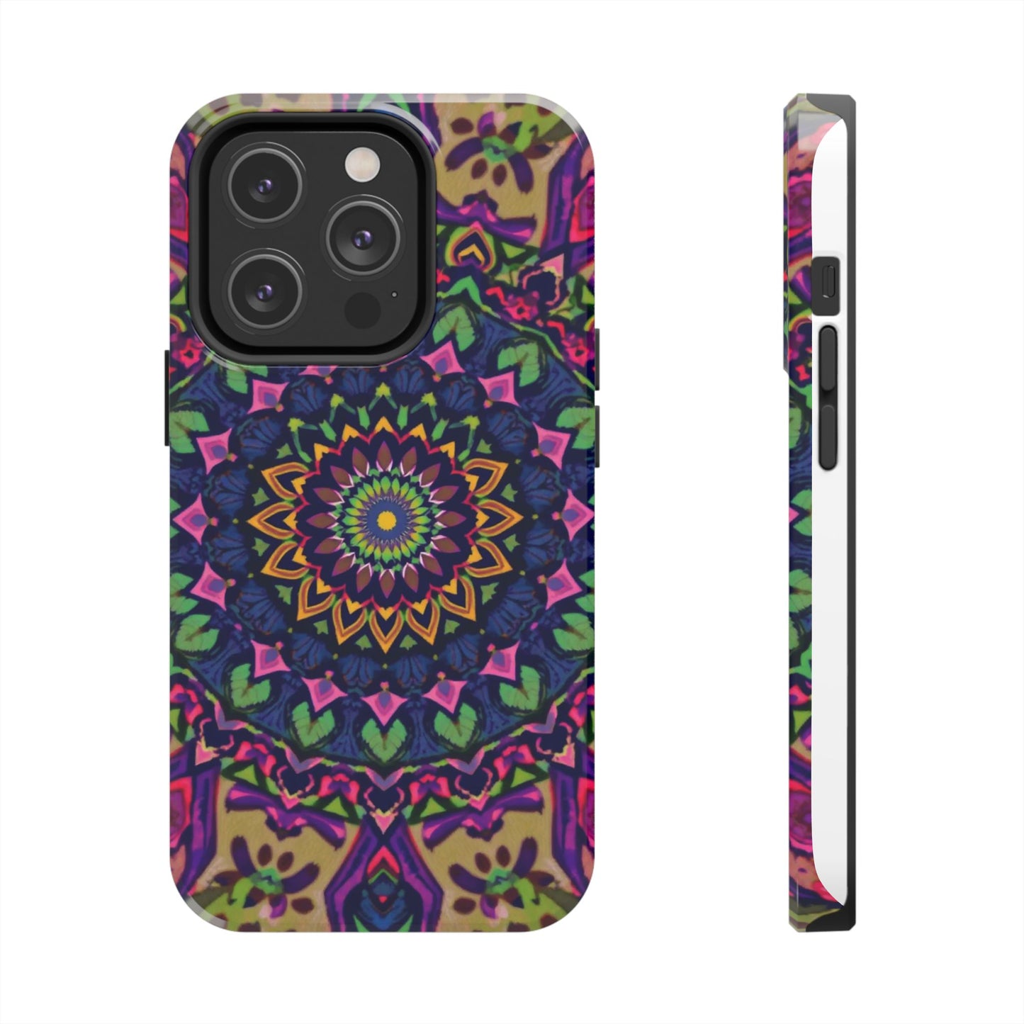Vibrant Mandala Tough Phone Case - Colorful, Purple Fusion, Durable Protection for Your Device - for iPhone