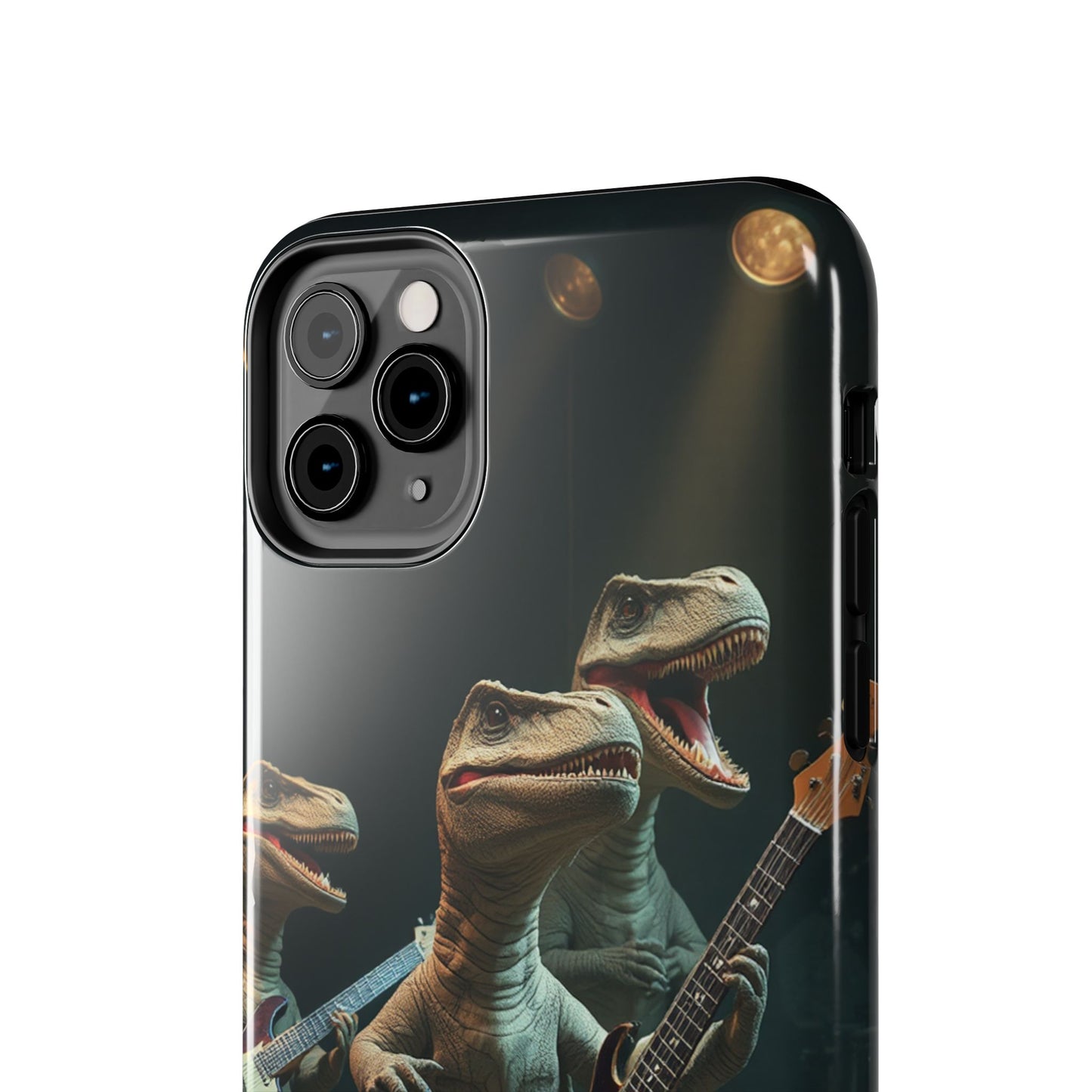 Rockin' Dinosaur Tough Phone Cases - Perfect for Music Lovers and Kids!