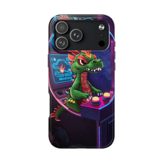 Retro Gamer Tough Phone Case with Dragon Design