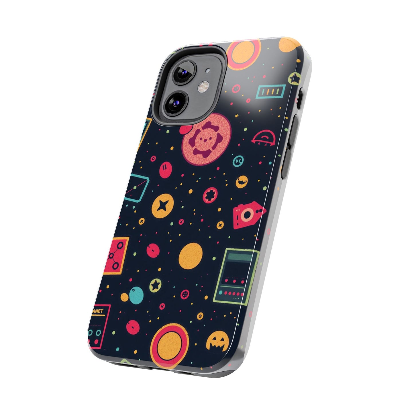 Colorful Space-Themed Tough Phone Case - Fun & Durable Protection for All Ages - for iPhone