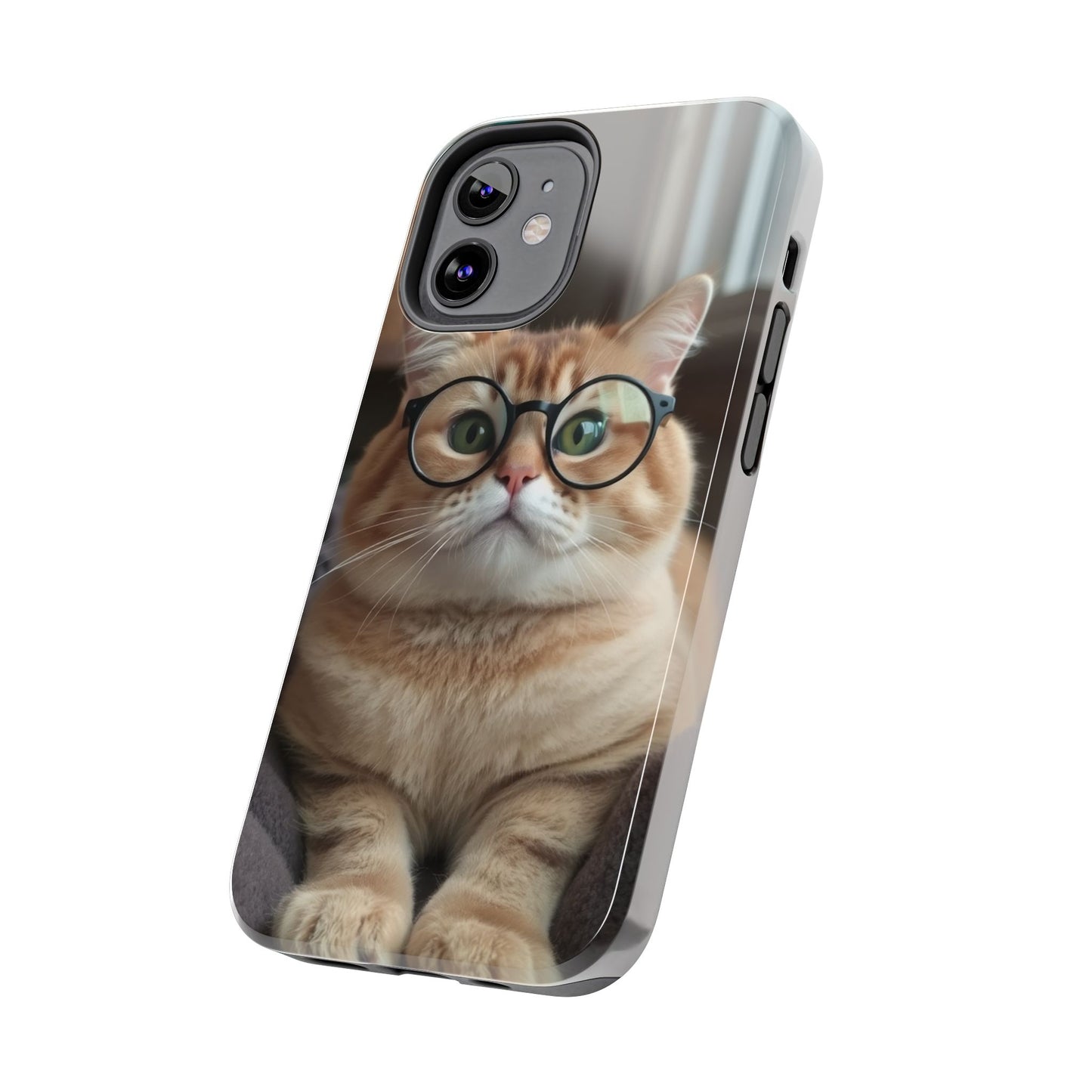 Cute Cat Glasses Tough Phone Case - Fun & Stylish Protection for Cat Lovers