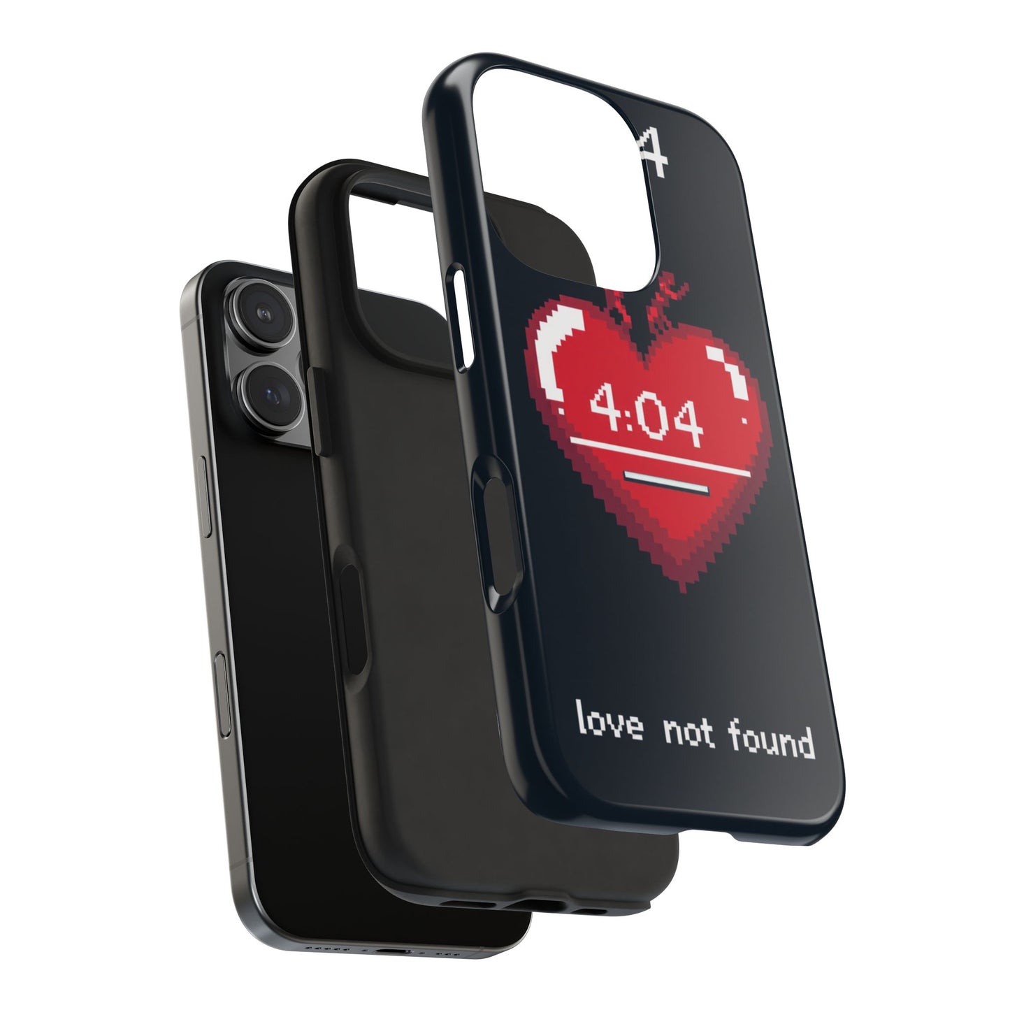 Vintage Pixel Heart Tough Phone Case - "404 Love Not Found" Design