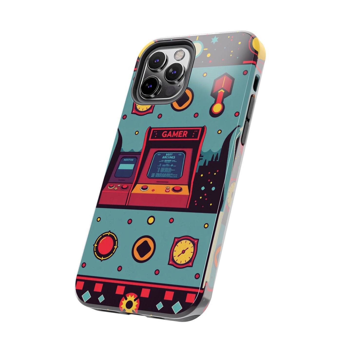Retro Gamer Tough Phone Case - Vibrant Arcade Design for Gaming Enthusiasts - for iPhone