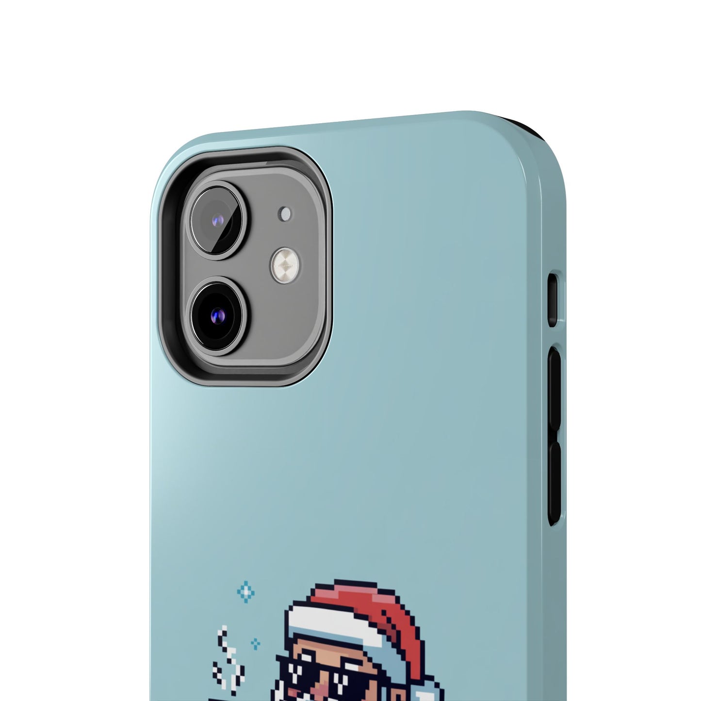 Pixel Art Santa Claus iPhone Case - Festive Tough Case with 'Be Good' Design