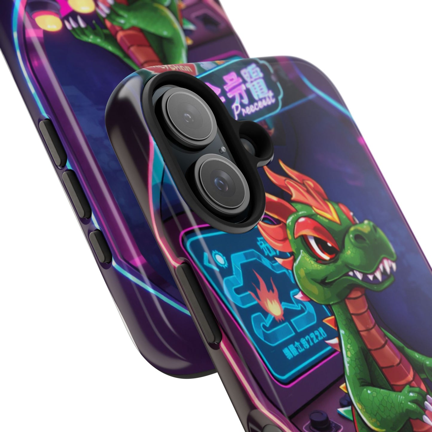 Retro Gamer Tough Phone Case with Dragon Design