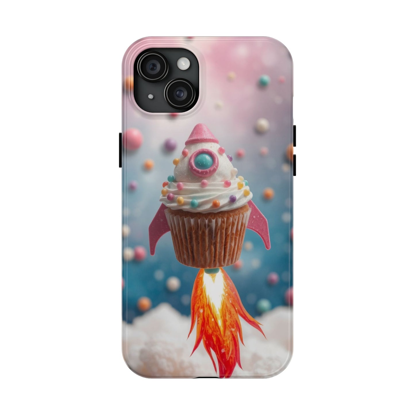 Whimsical Rocket Cupcake Phone Case - Fun Protective Case for Kids and Teens