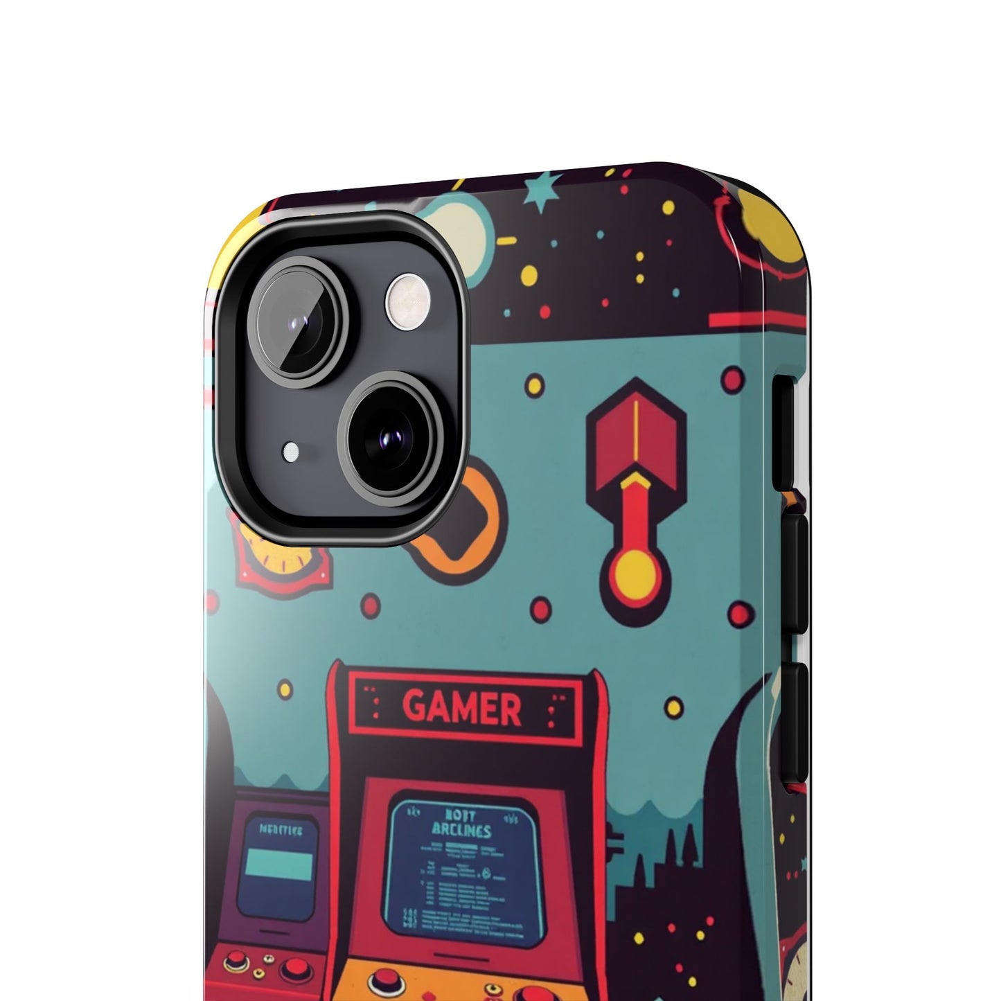 Retro Gamer Tough Phone Case - Vibrant Arcade Design for Gaming Enthusiasts - for iPhone