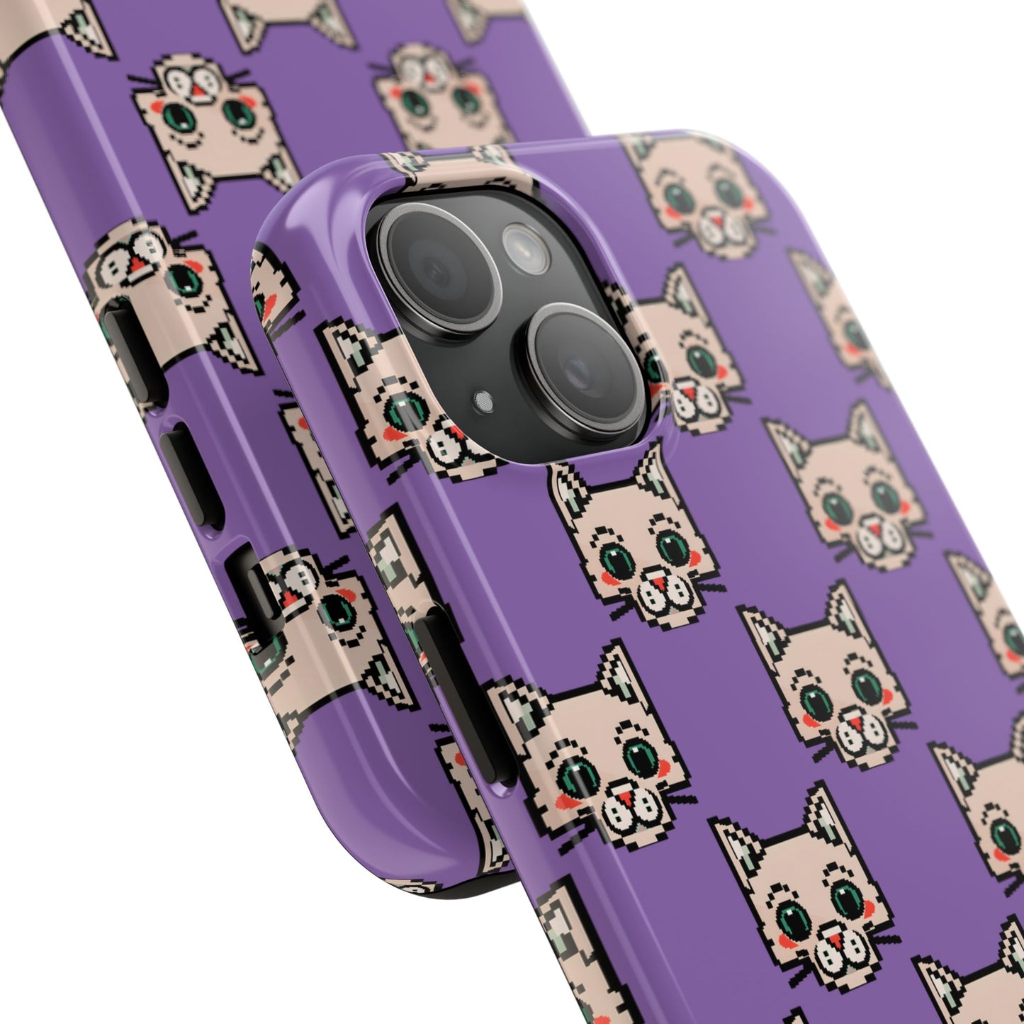 Cute Pixel Cat Tough Phone Case – Fun and Durable Protection for Cat Lovers - for iPhone