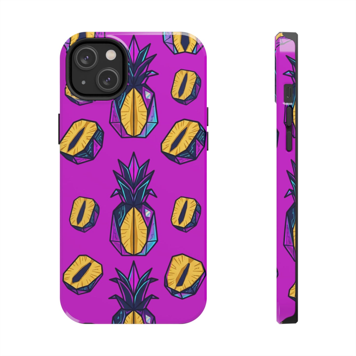 Cyberpunk Origami Pineapple iPhone Case