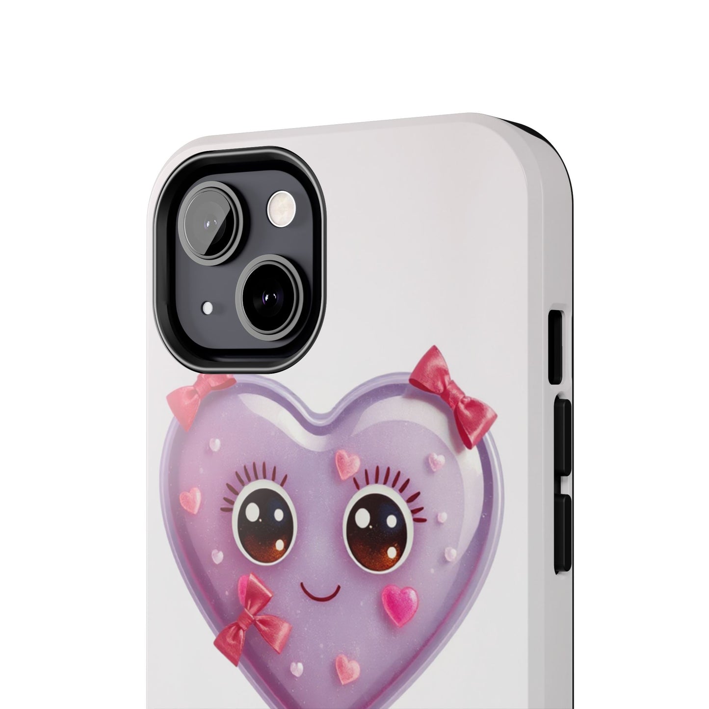 Cute Heart Lollipop Tough Phone Case - Adorable Protection for Candy Lovers