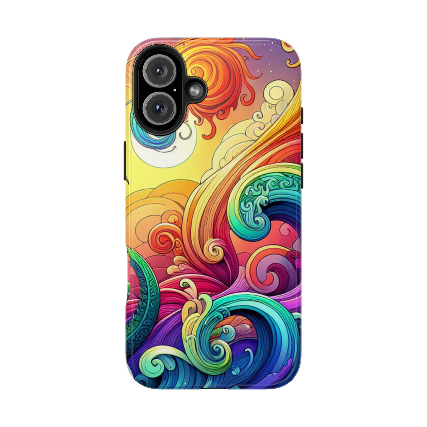 Fantasy Ocean Waves Tough Phone Case - Colorful Protective Cover - for iPhone