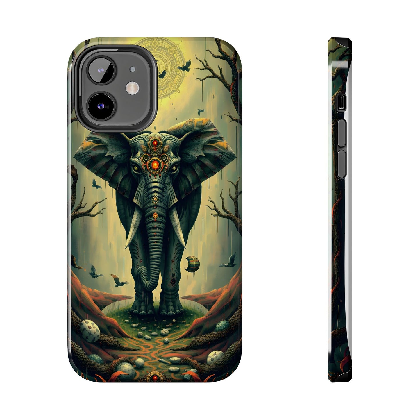 Mystical Forest Elephant Tough Phone Case | Vibrant Design for Nature Lovers - for iPhone