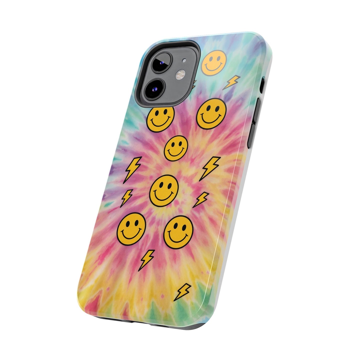Colorful Smiley Lightning Tough Phone Case - Fun & Durable