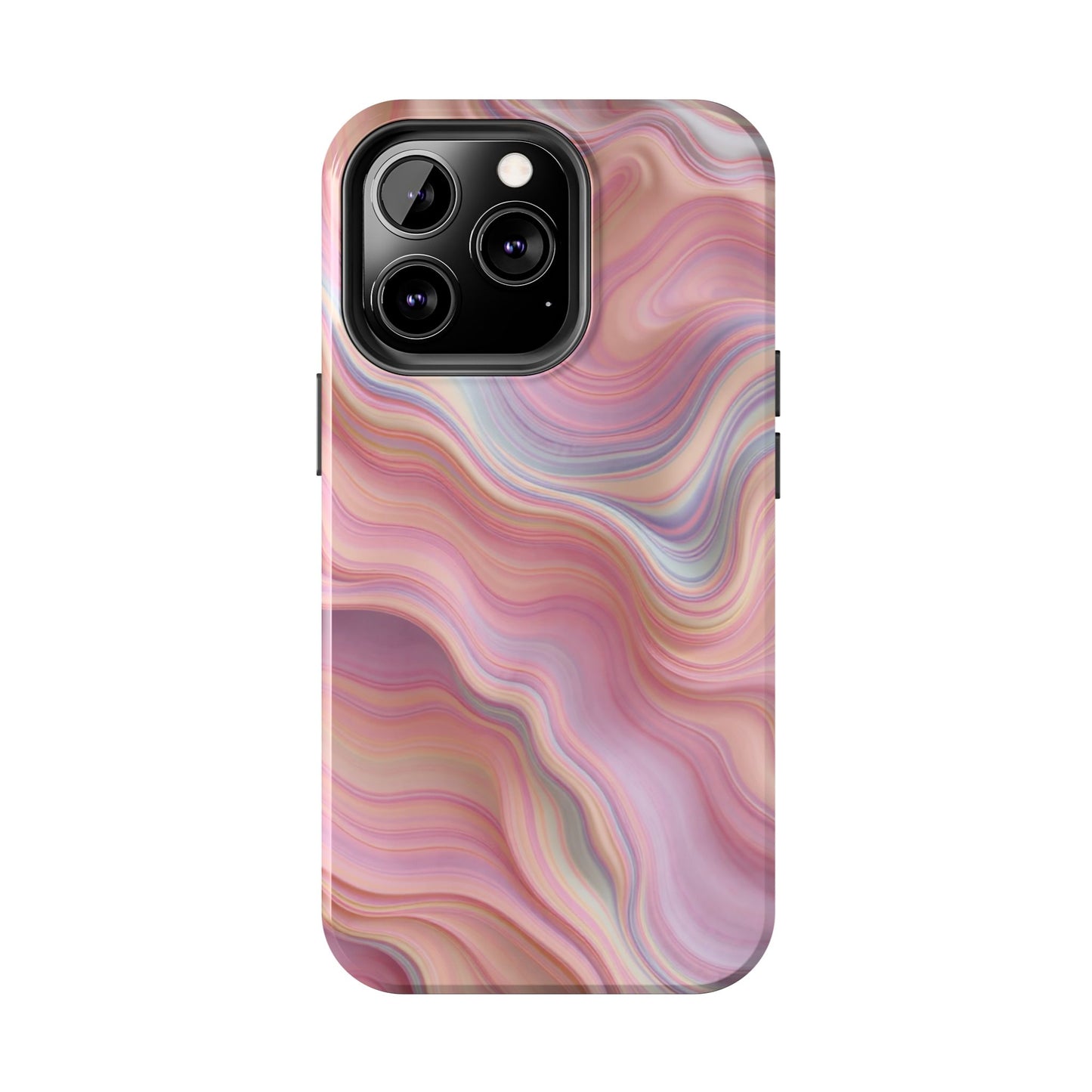 Stylish Tough Phone Cases - Abstract Pink Marble Design