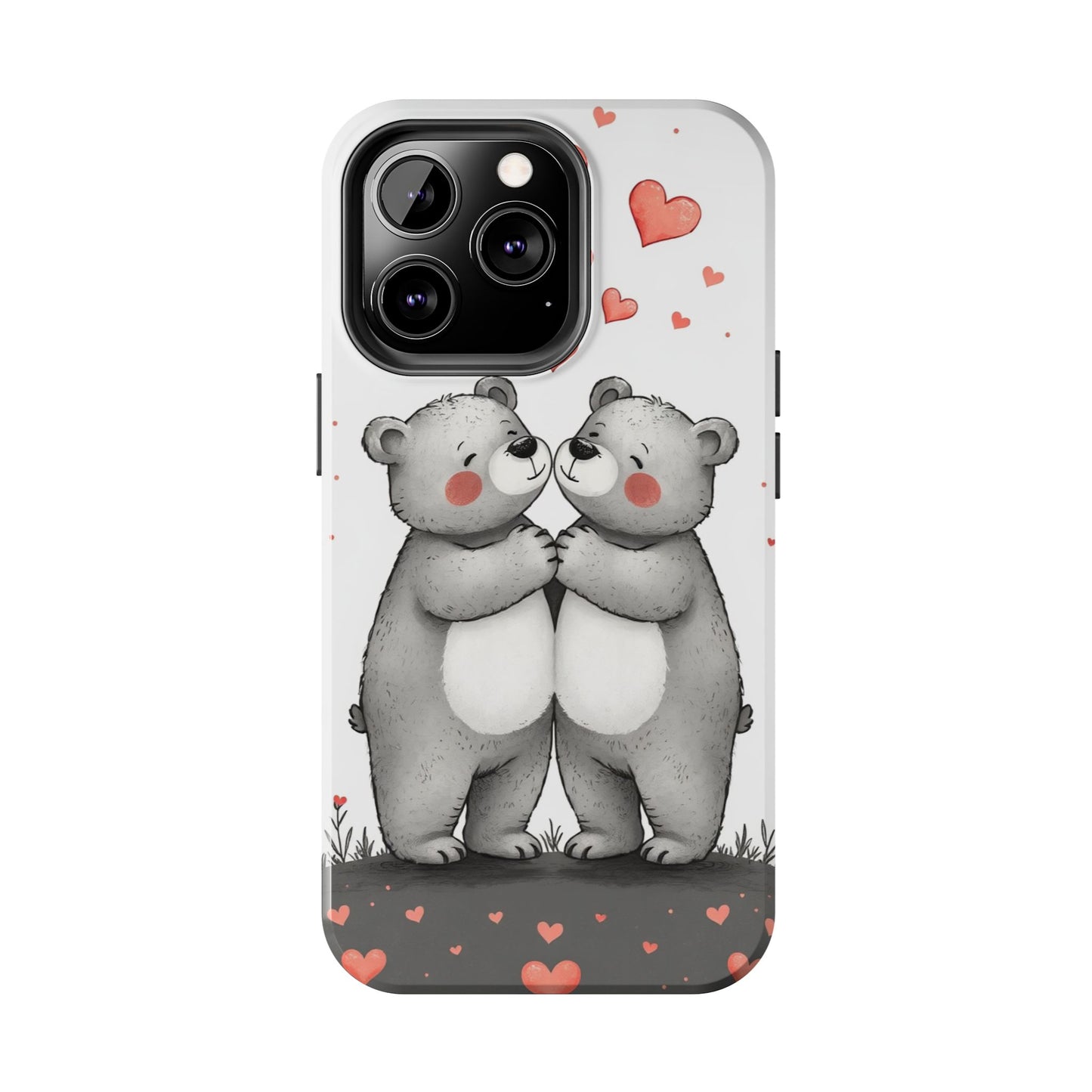 Cute Bear Love Tough Phone Case - Perfect for Valentine's Day & Couples