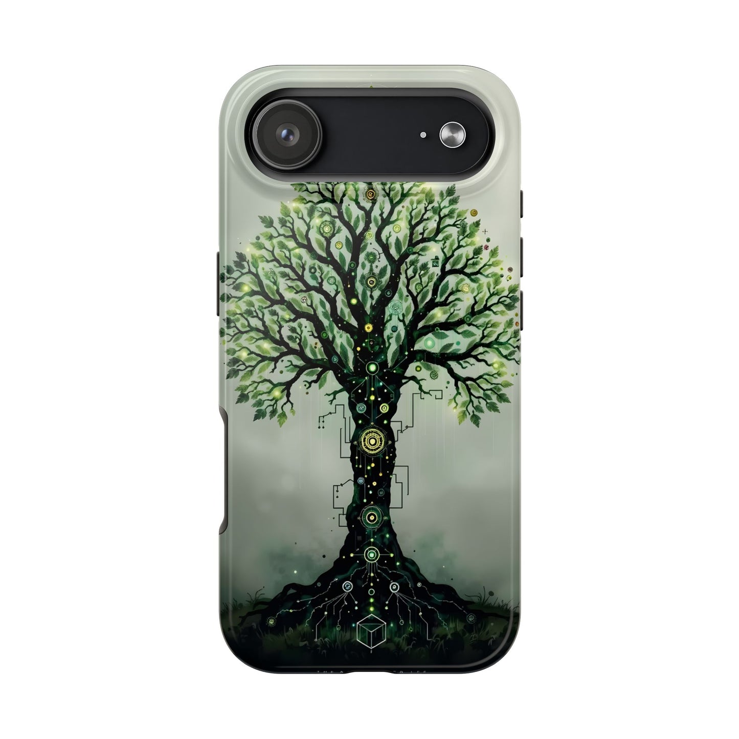 Nature-Inspired Tough Phone Case with Tech Tree Design - for iPhone