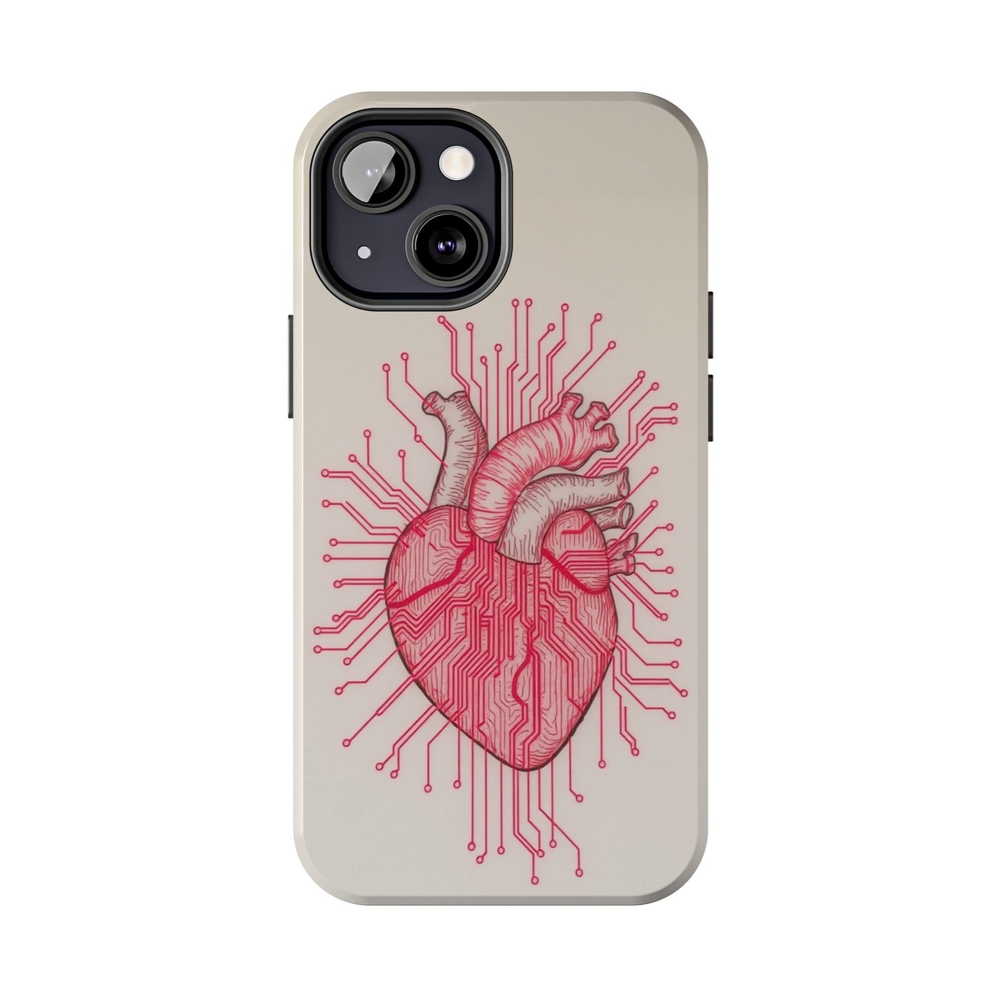 Heart Circuit Tough Phone Case – Unique Tech-Inspired Design for Tech Lovers