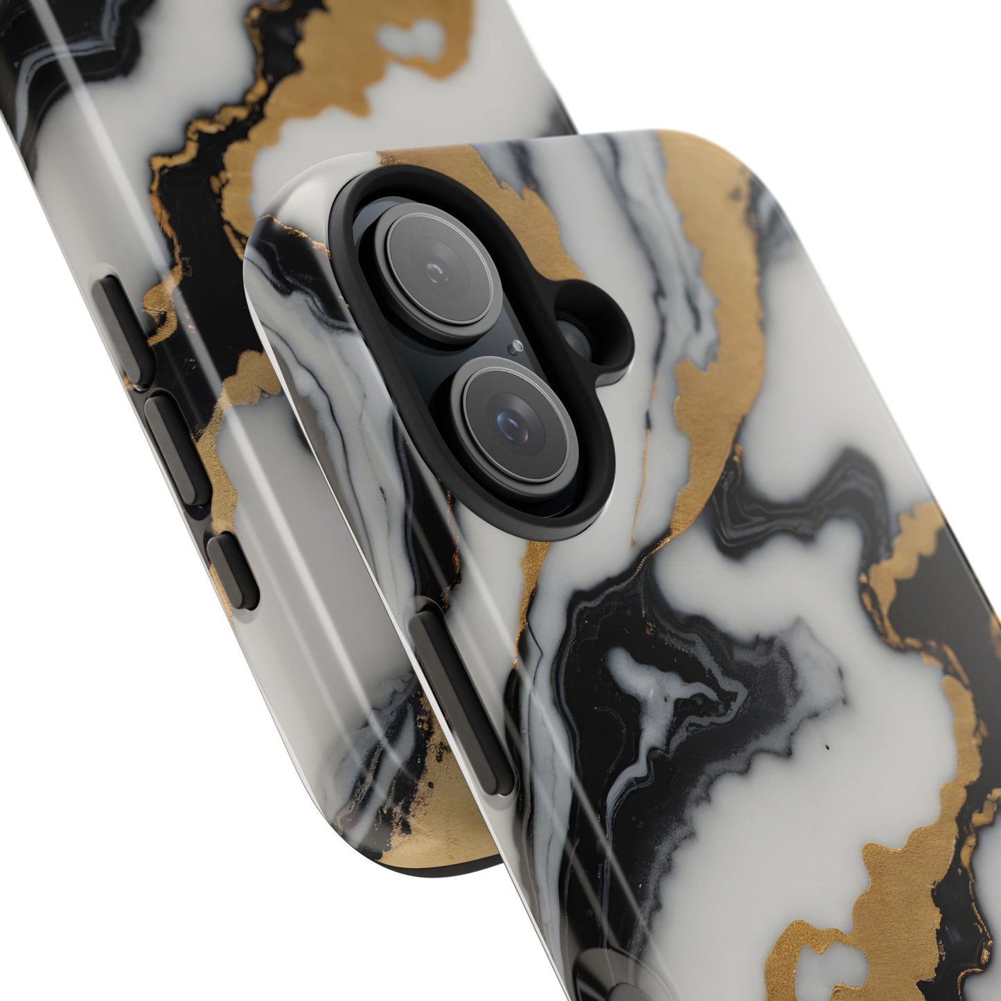 Elegant Gold Marble Tough Phone Case - Stylish Protection for Your iPhone