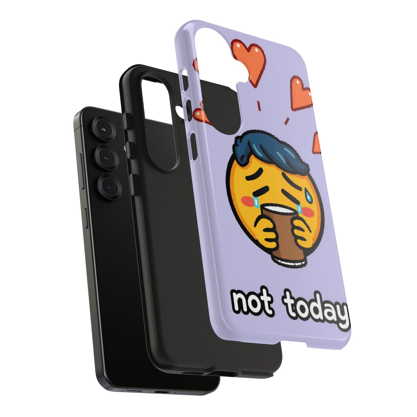 Cute Tough Phone Case - 'Not Today' Emoji Design