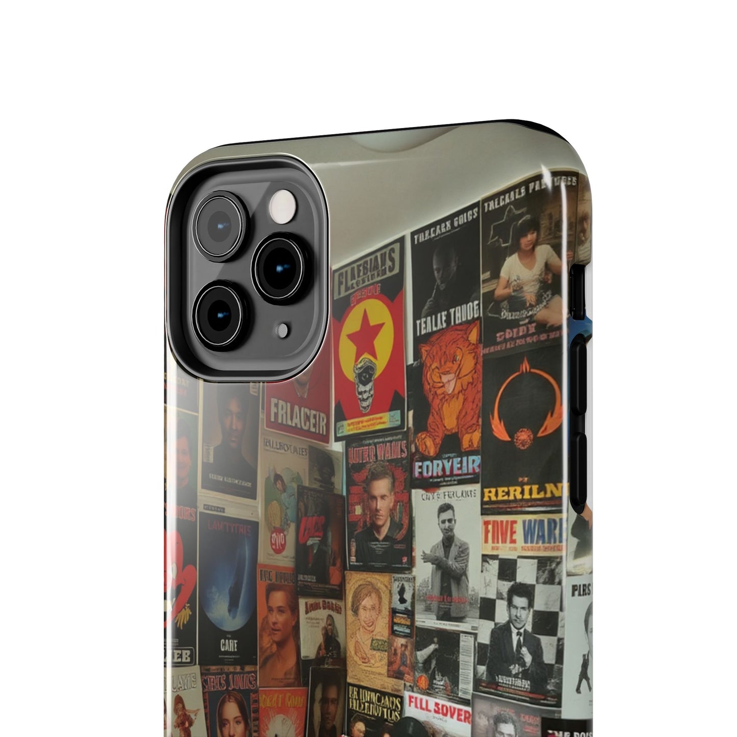 Retro Vibe Tough Phone Case - Vintage Movie Posters & Plush Toys Design