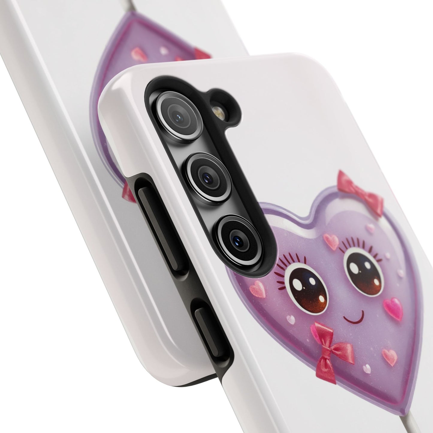 Cute Heart Lollipop Tough Phone Case - Adorable Protection for Candy Lovers