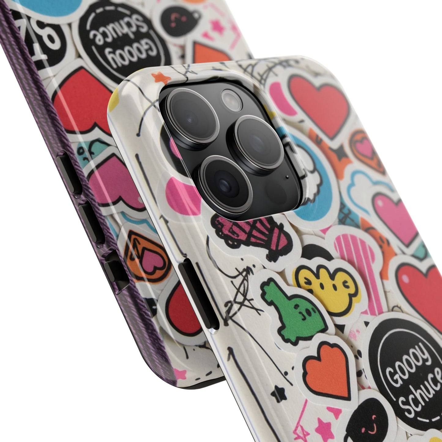 Colorful Stickers Phone Case - Fun & Trendy Tough Phone Cases