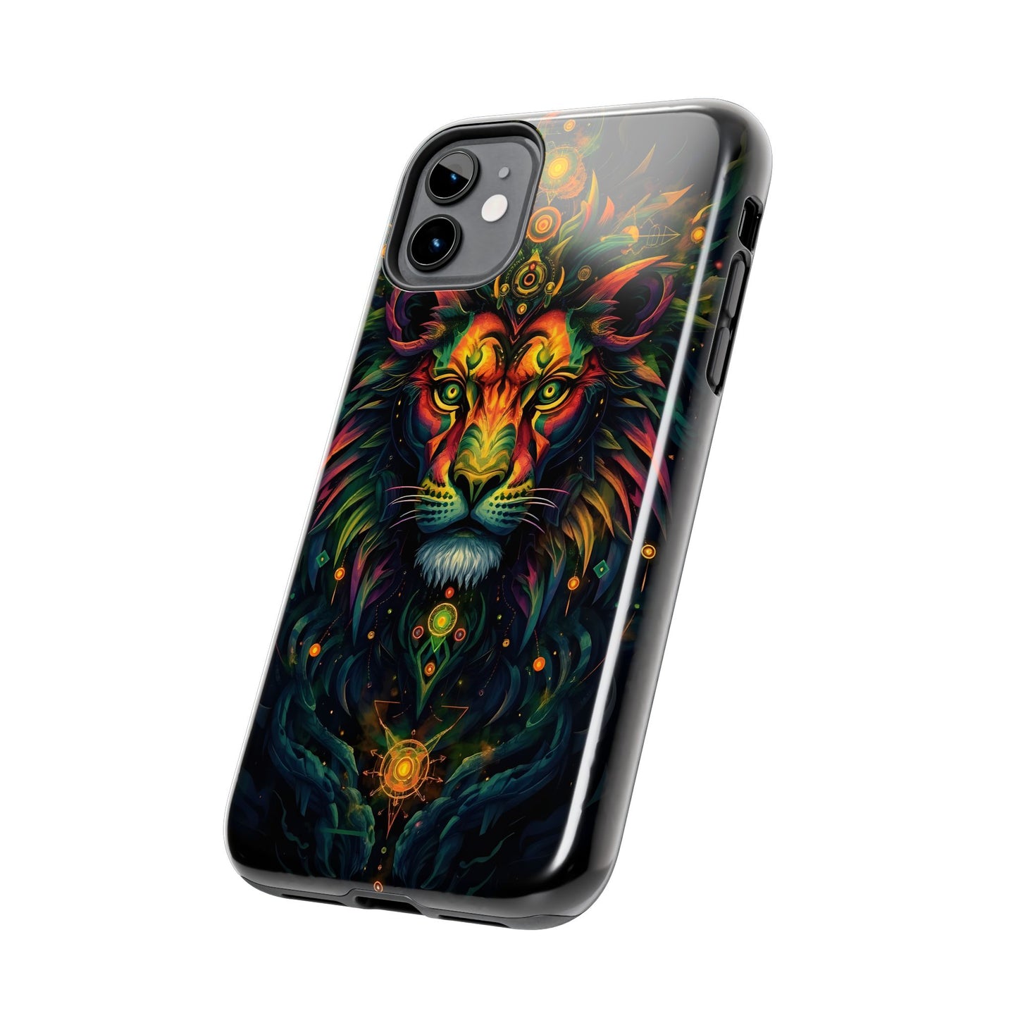 Vibrant Mystical Lion Art Tough Phone Case - Bold Protector for Animal Lovers - for iPhone