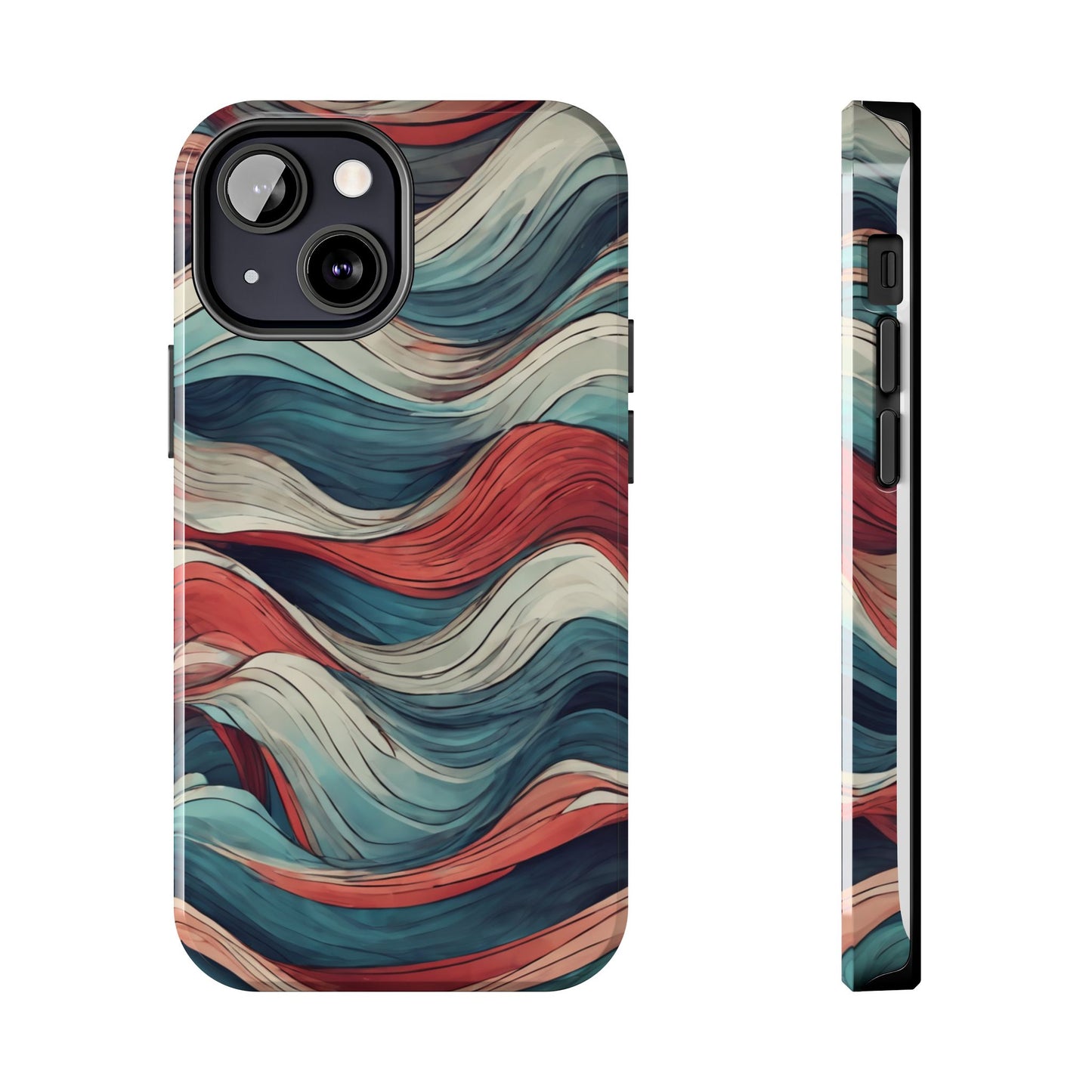 Abstract Waves Tough Phone Case - Stylish & Durable Phone Protection - for iPhone