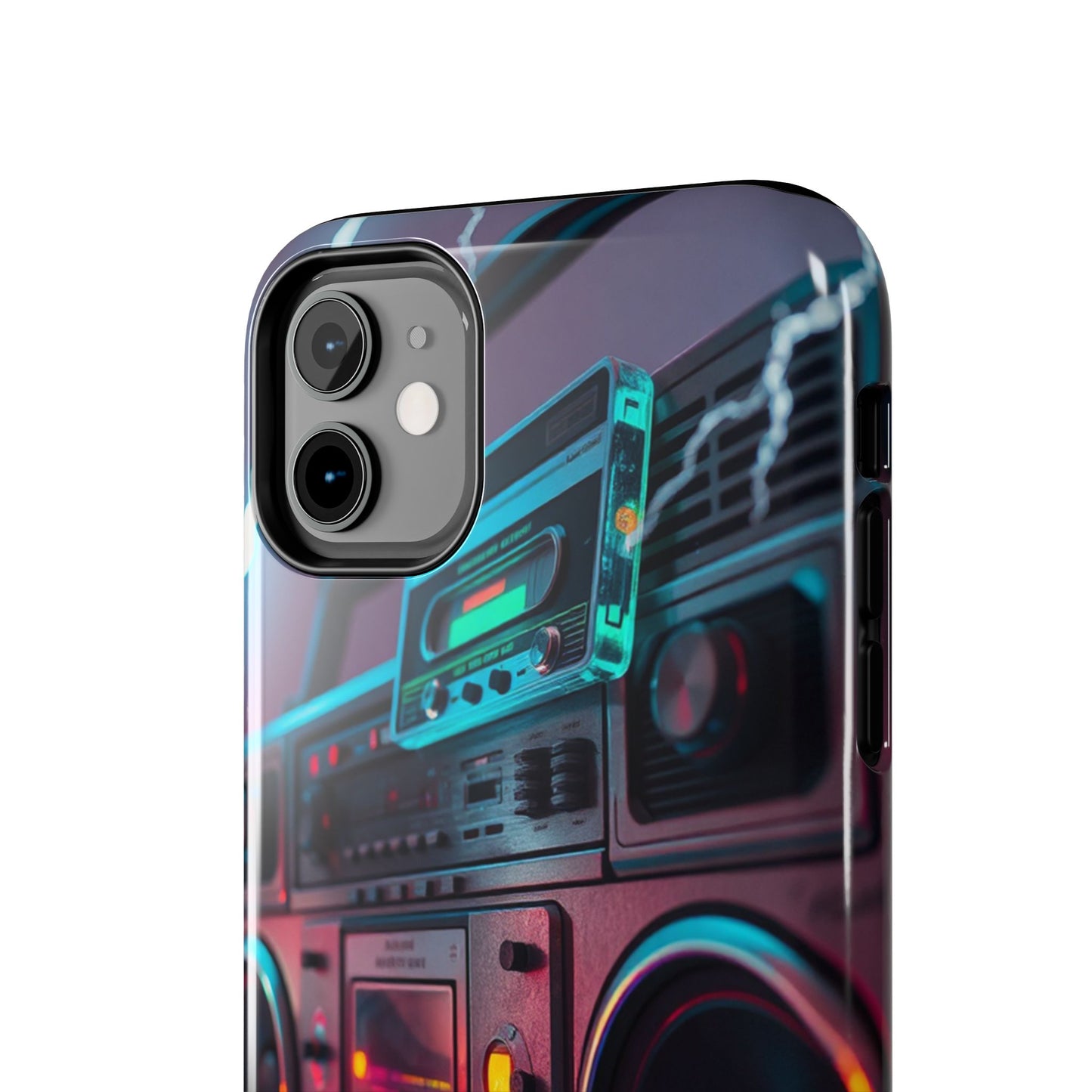 Retro Boombox Tough Phone Case – Vibrant Protection for Music Lovers