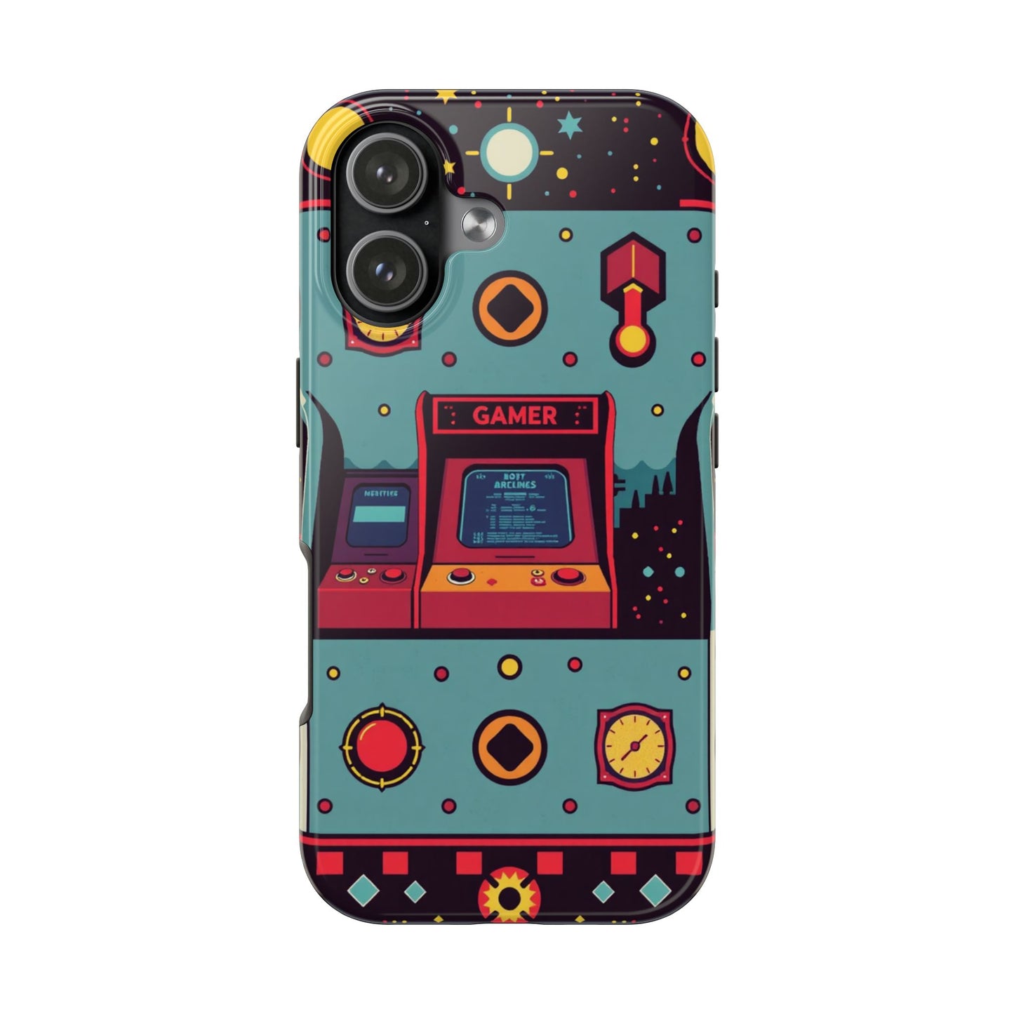 Retro Gamer Tough Phone Case - Vibrant Arcade Design for Gaming Enthusiasts - for iPhone