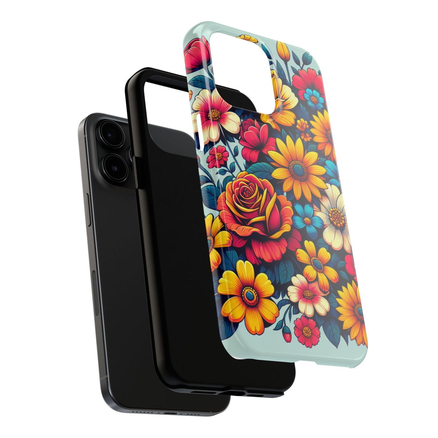 Vibrant Floral Tough Phone Case - Colorful Flower Design - for iPhone