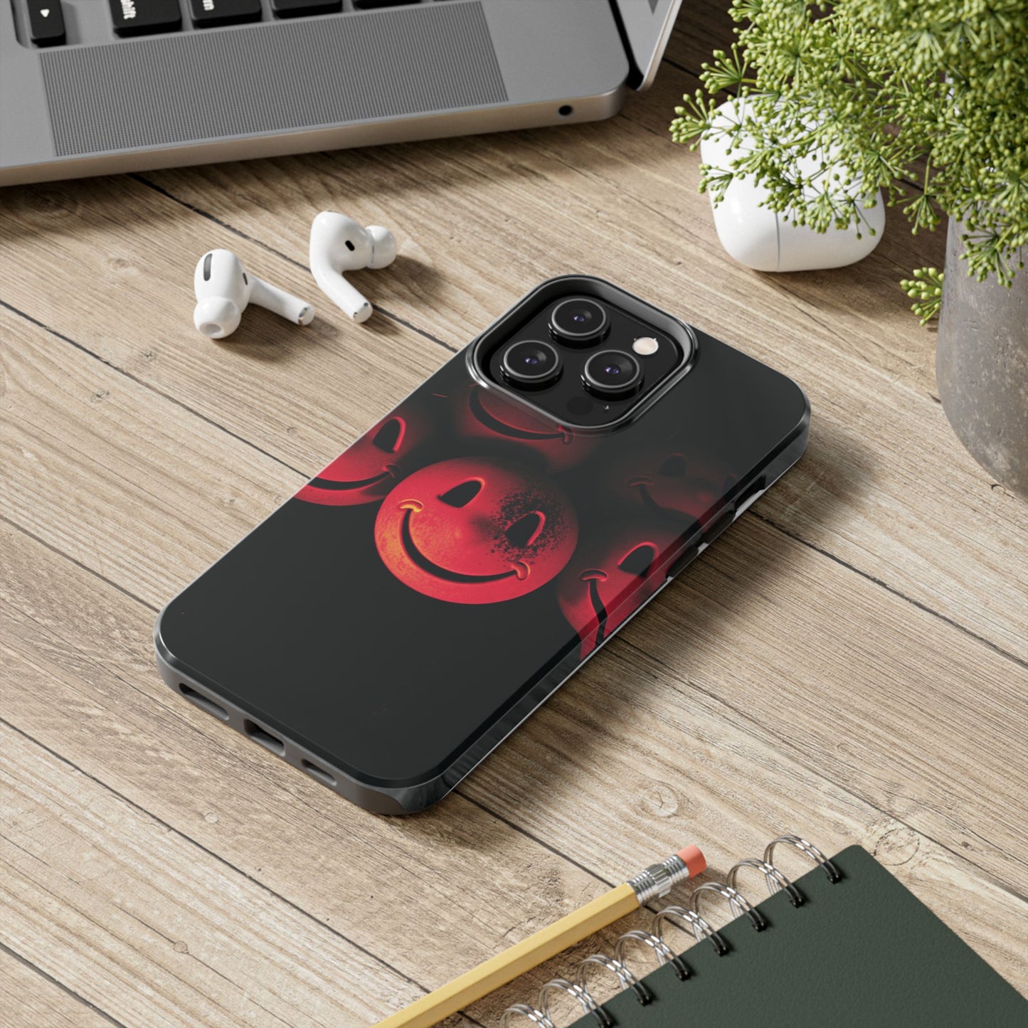 Smiley Face Tough Phone Case - Durable Protection with Fun Design