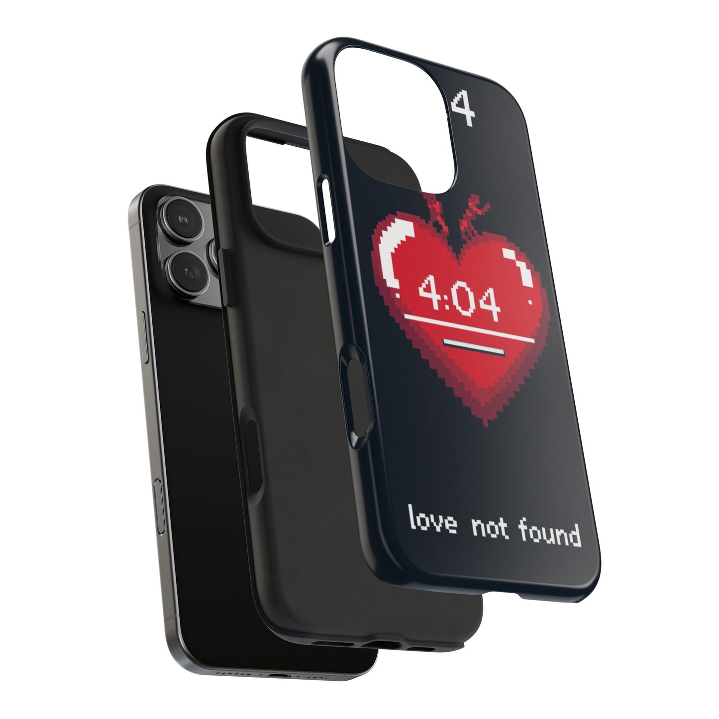 Vintage Pixel Heart Tough Phone Case - "404 Love Not Found" Design