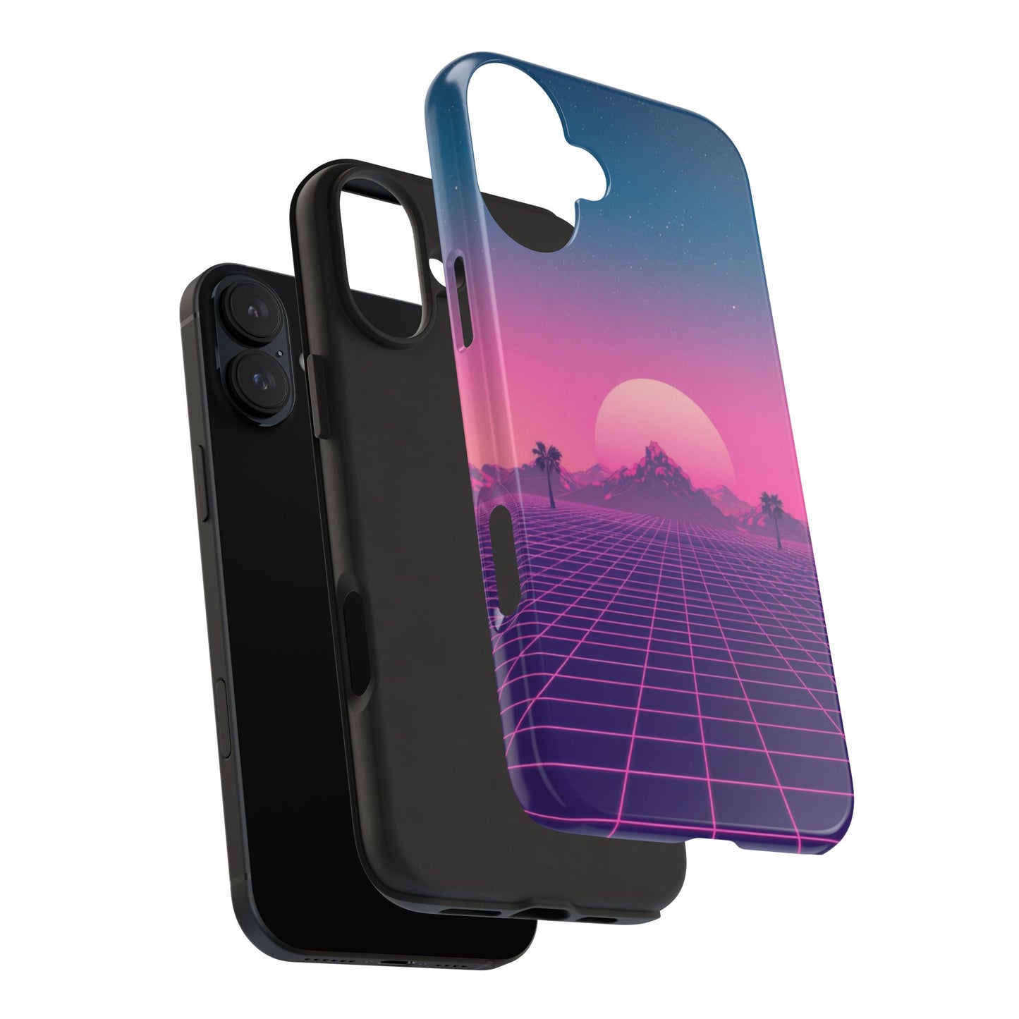 Retro Aesthetic Tough Phone Case - Vibrant Sunset Design