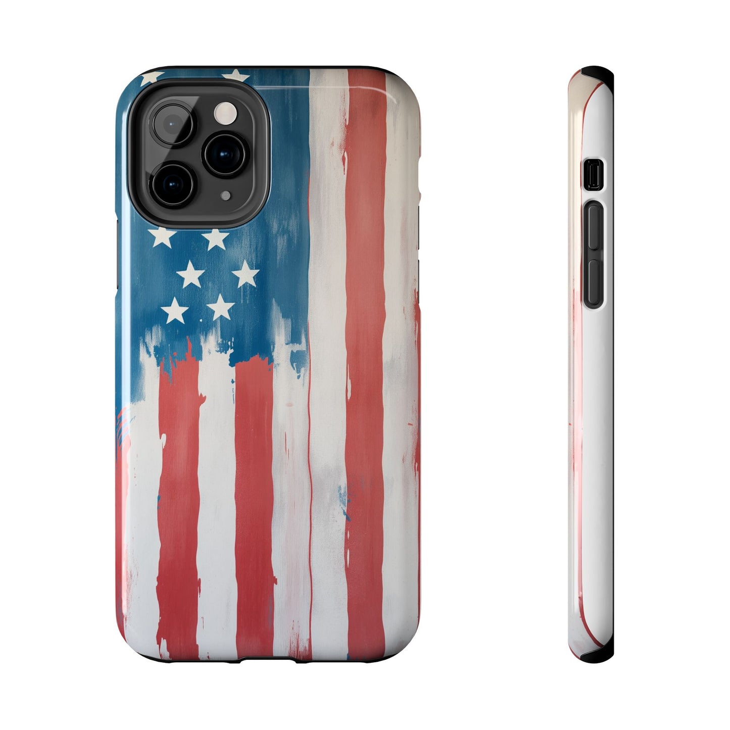 Patriotic Tough Phone Cases - Abstract USA Flag Design for Durable Protection - for iPhone