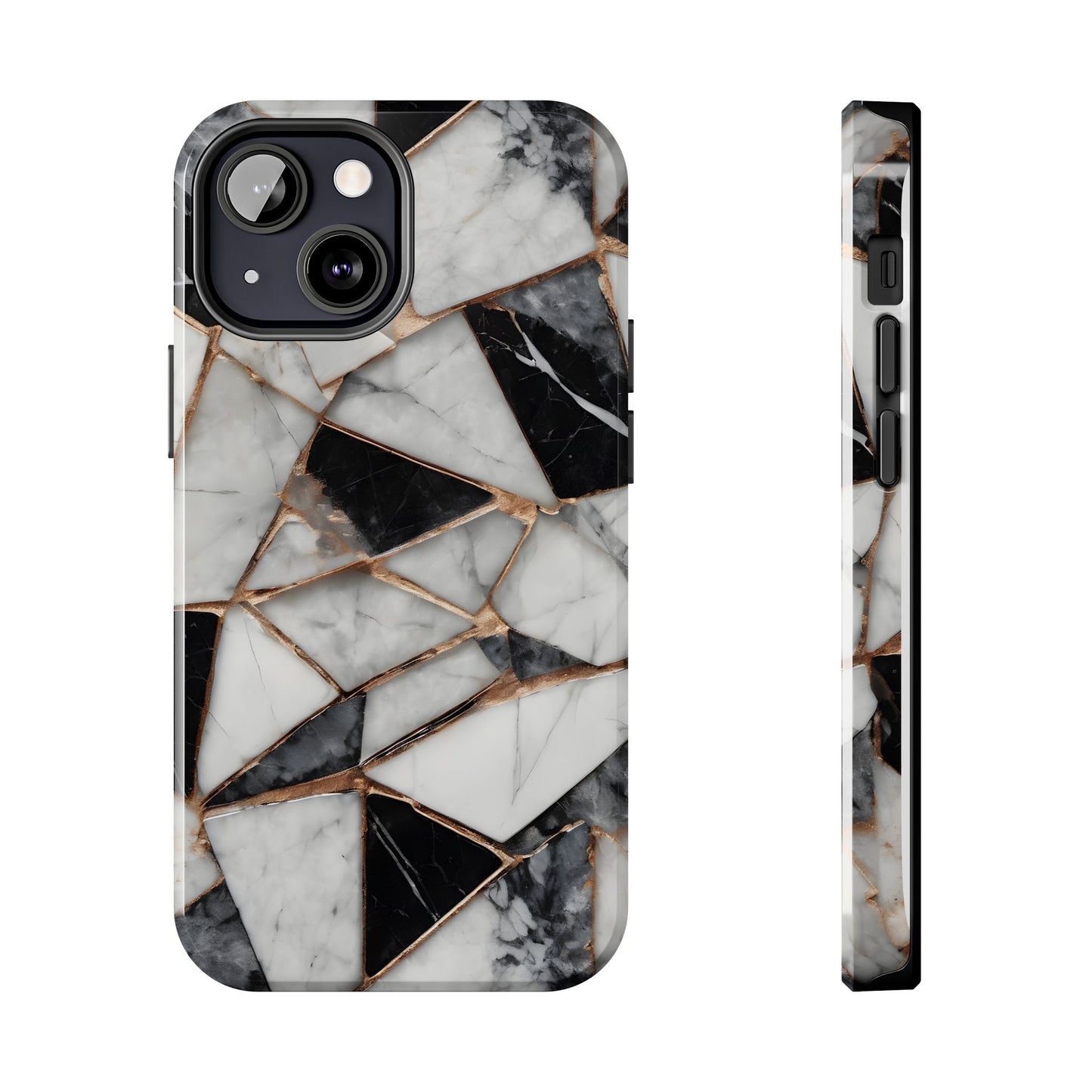 Elegant Marble Tough Phone Case - Stylish Protection for iPhone