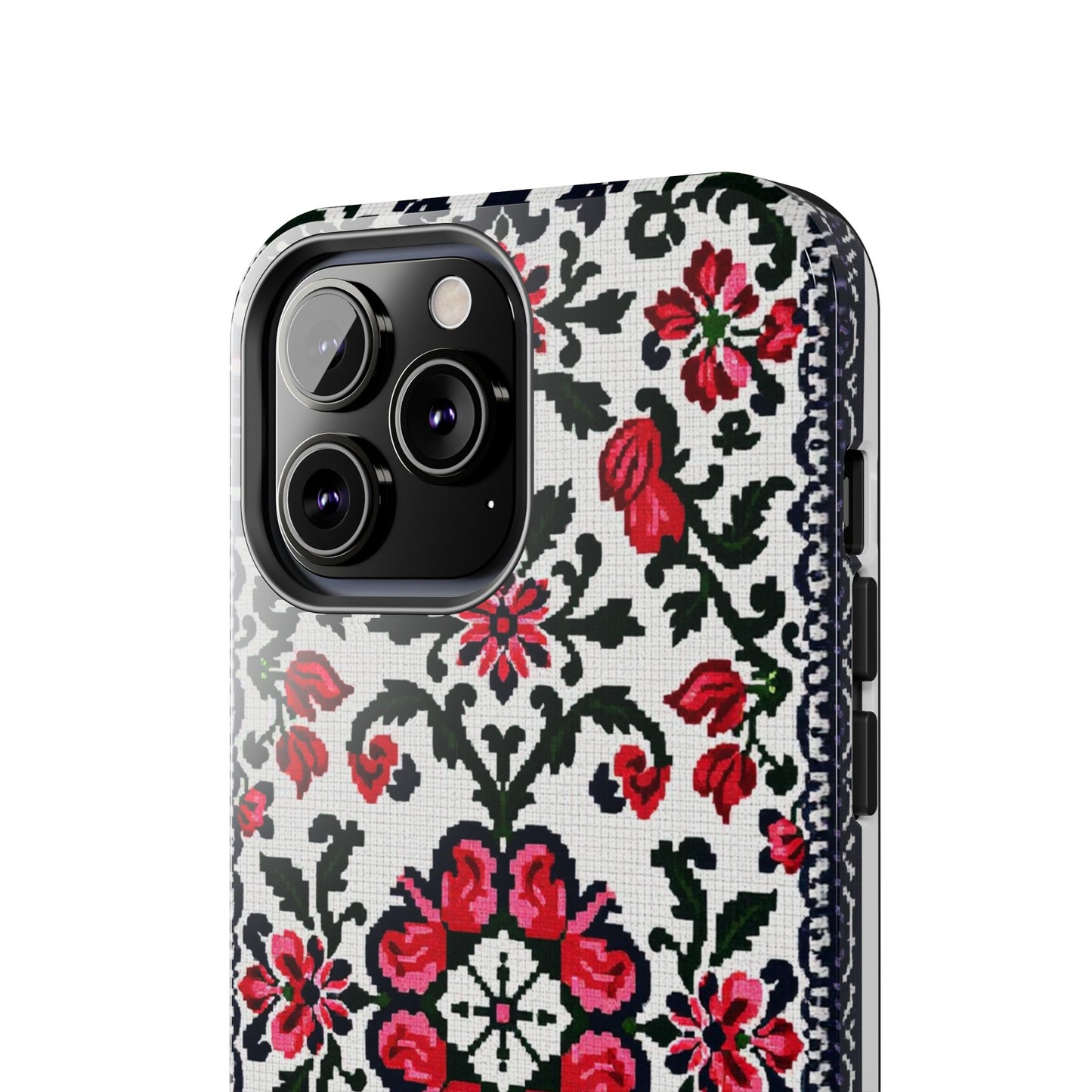 Traditional Knit Floral Design | Tough Phone Case - Durable Protection for iPhone