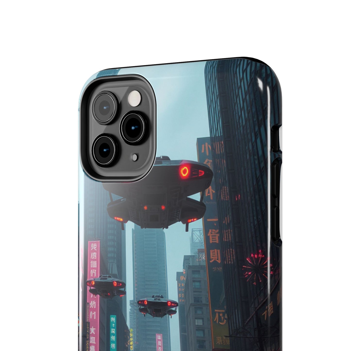 Futuristic City Tough Phone Case - Sci-Fi Design for Urban Explorers