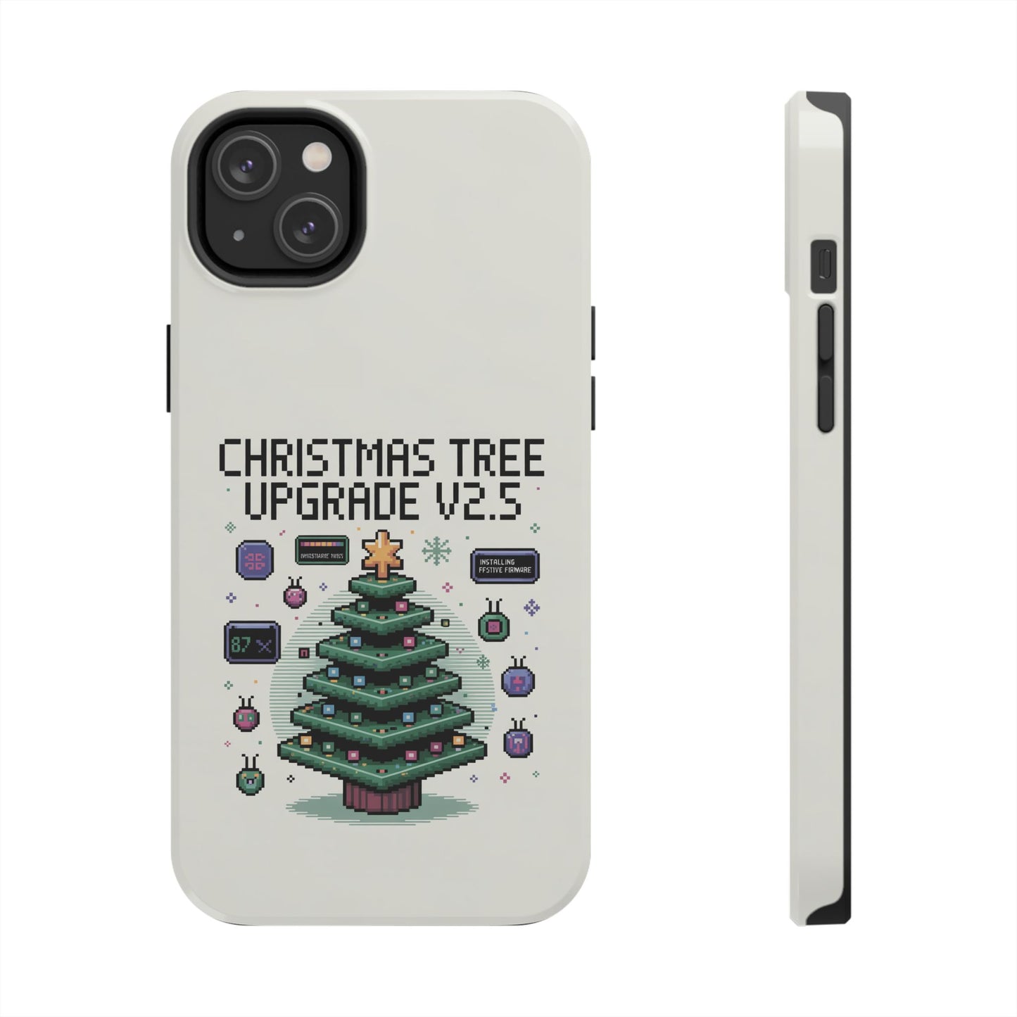 Christmas Tree Upgrade Tough iPhone Case - Pixel Art Design